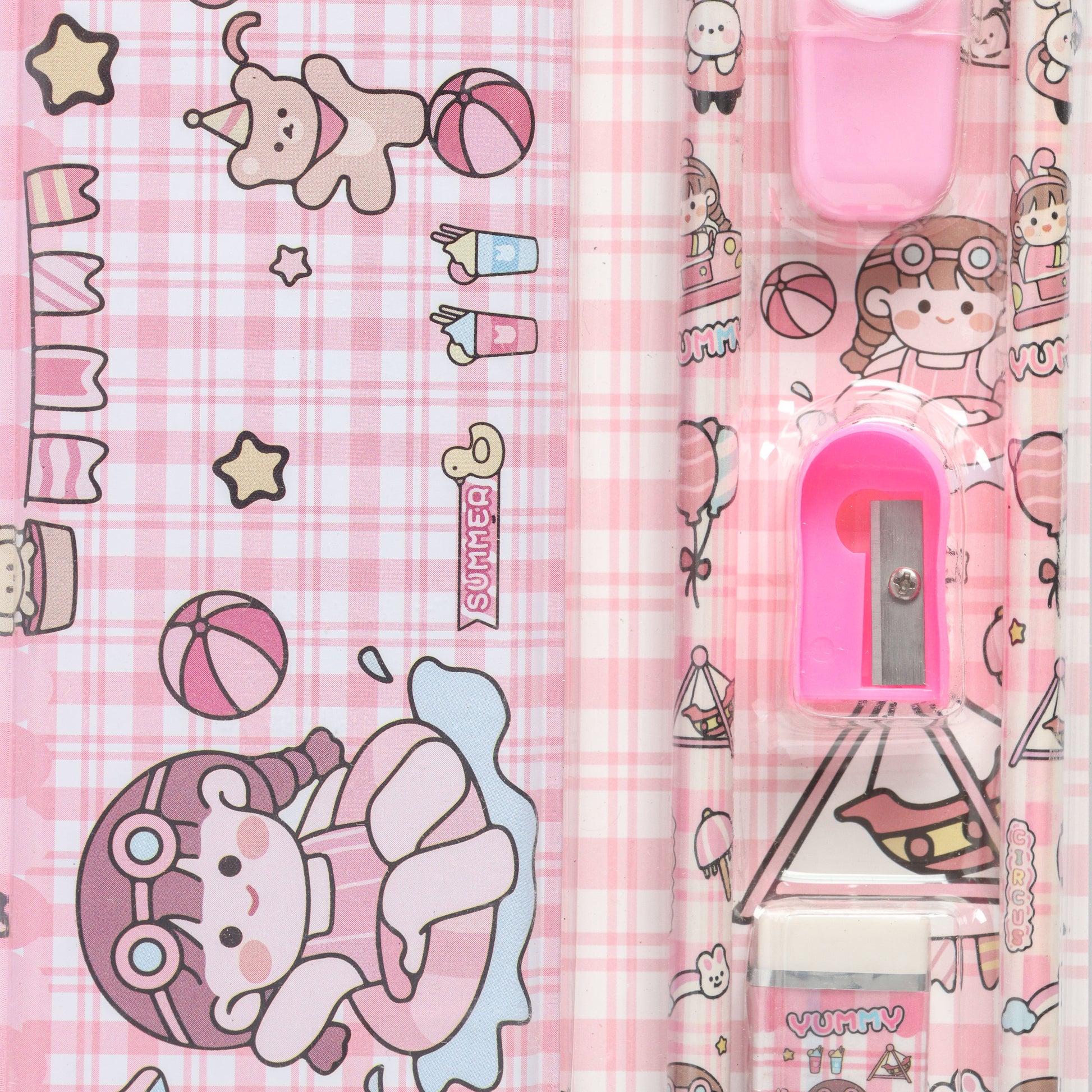 Kids Cartoon Pencil Box Stationery Set – Assorted Pack of 1