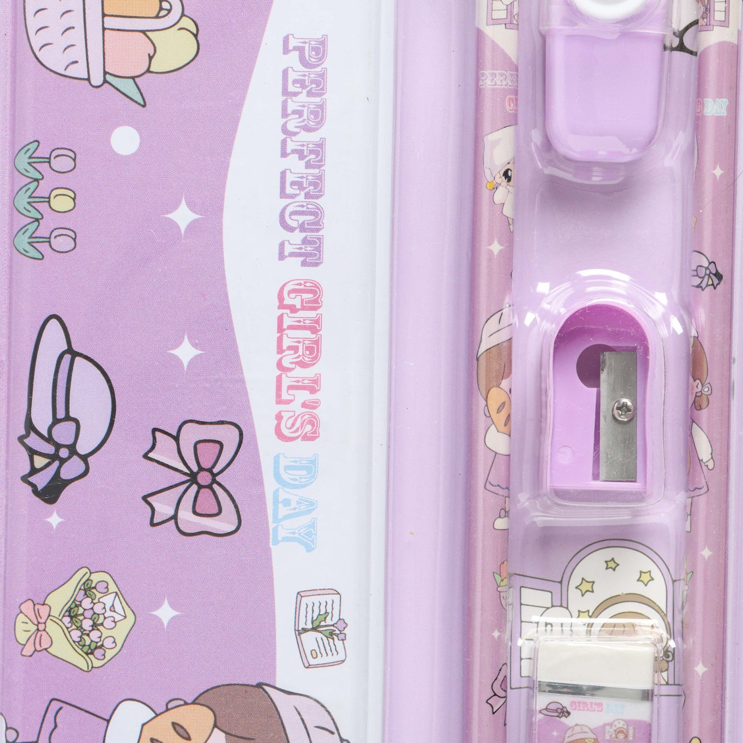 Kids Cartoon Pencil Box Stationery Set – Assorted Pack of 1