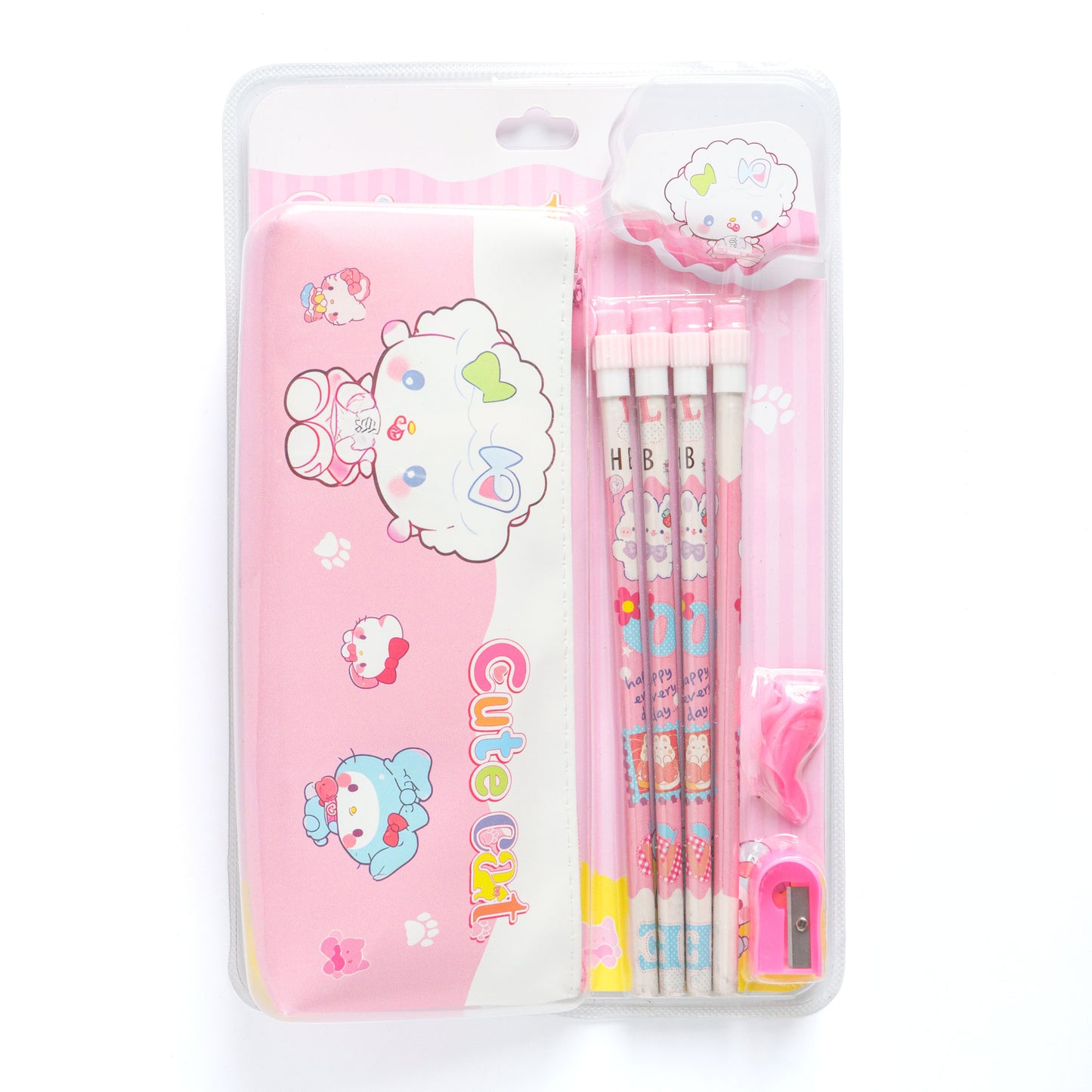Kids Cartoon Pencil Box Stationery Set – Assorted Pack of 1