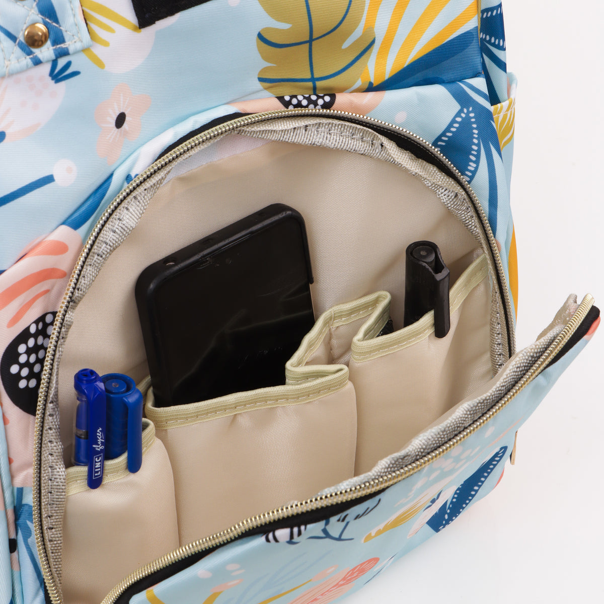 JusCubs Floral Print Diaper Bag with Multiple Pockets - Assorted Pcak of 1