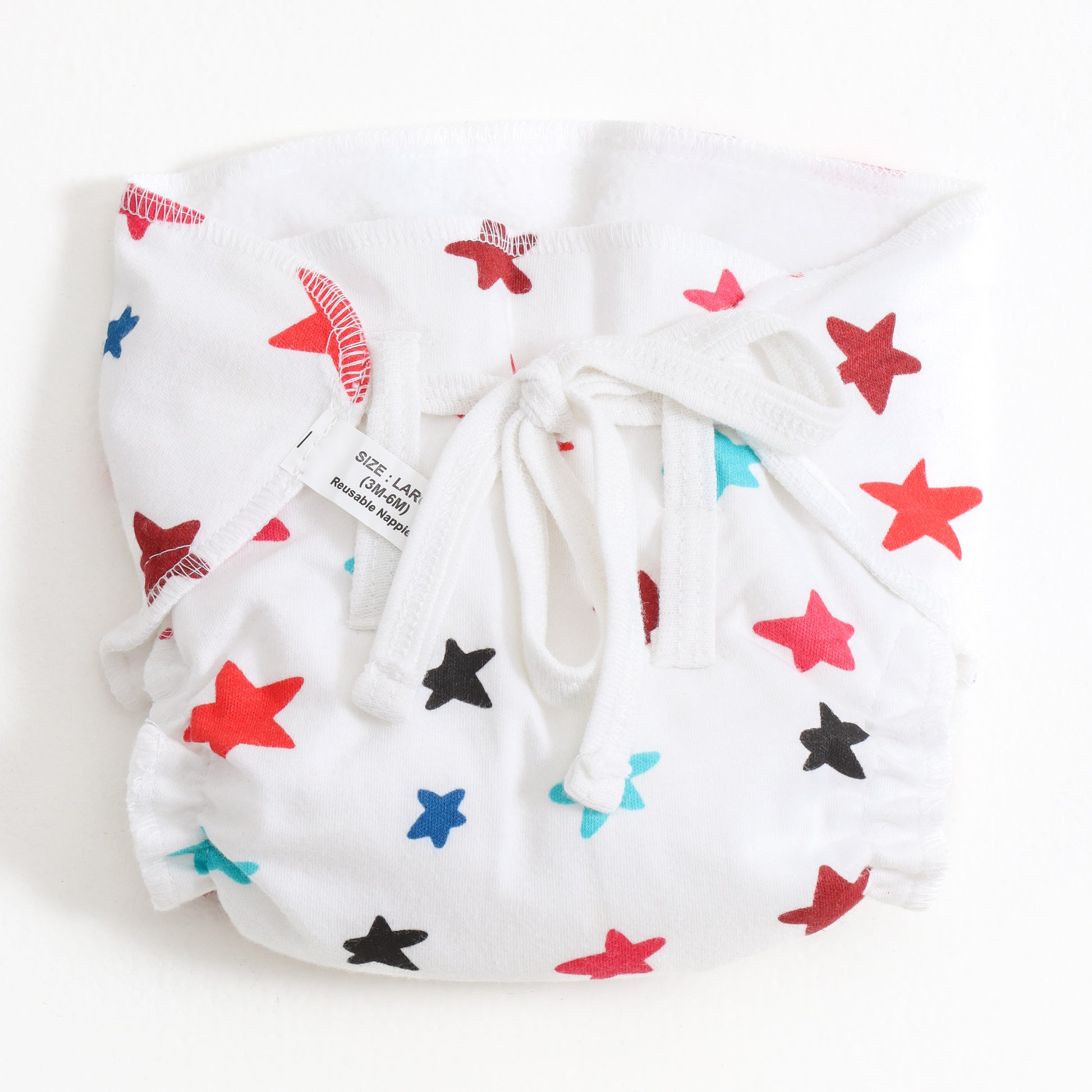 JusCubs Unisex Infant Tie-Up Reusable Cloth Nappy Set | Assorted Prints (Pack of 3)