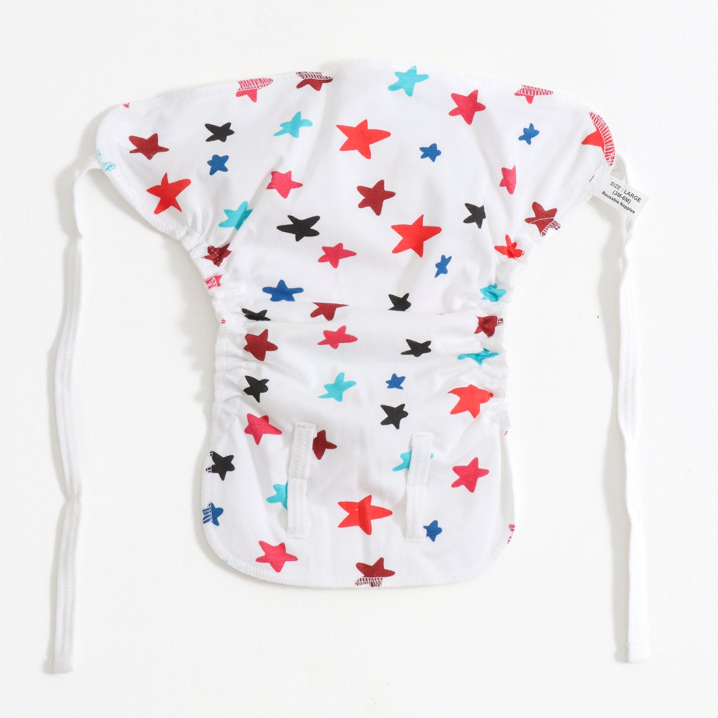JusCubs Unisex Infant Tie-Up Reusable Cloth Nappy Set | Assorted Prints (Pack of 3)