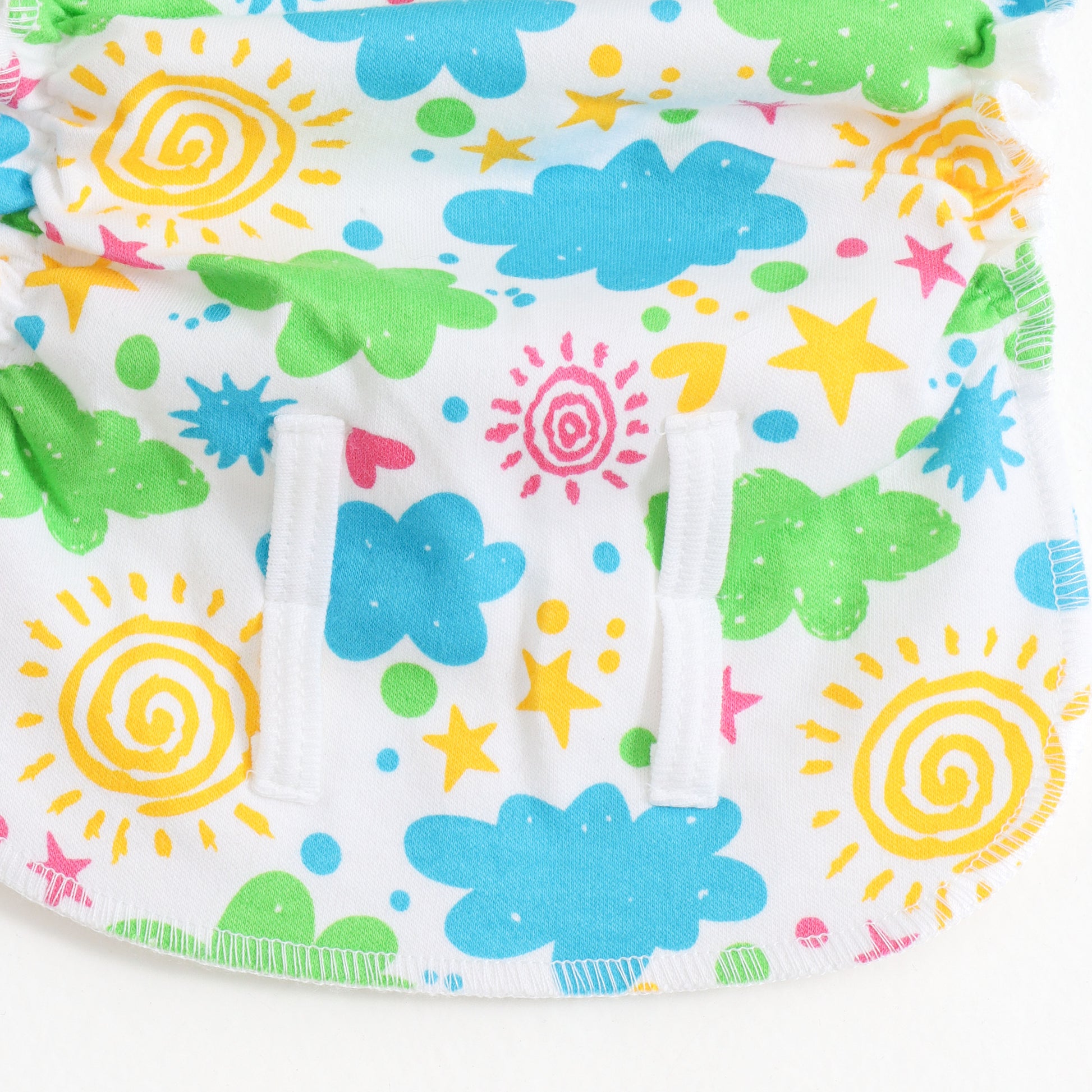 JusCubs Unisex Infant Tie-Up Reusable Cloth Nappy Set | Assorted Prints (Pack of 3)