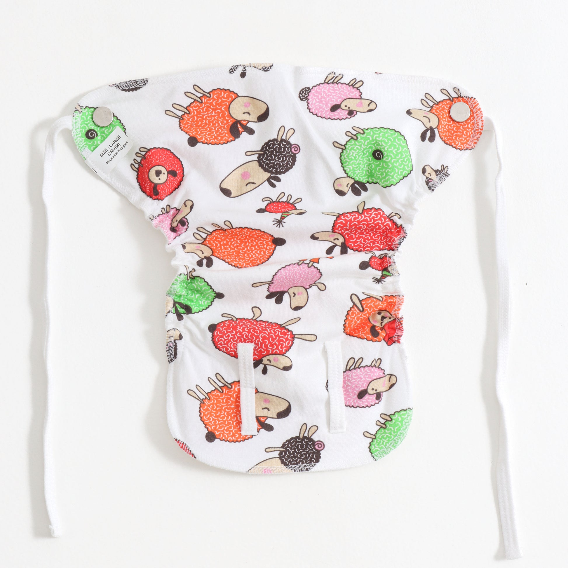 JusCubs Unisex Infant Tie-Up Reusable Cloth Nappy Set | Assorted Prints (Pack of 3)