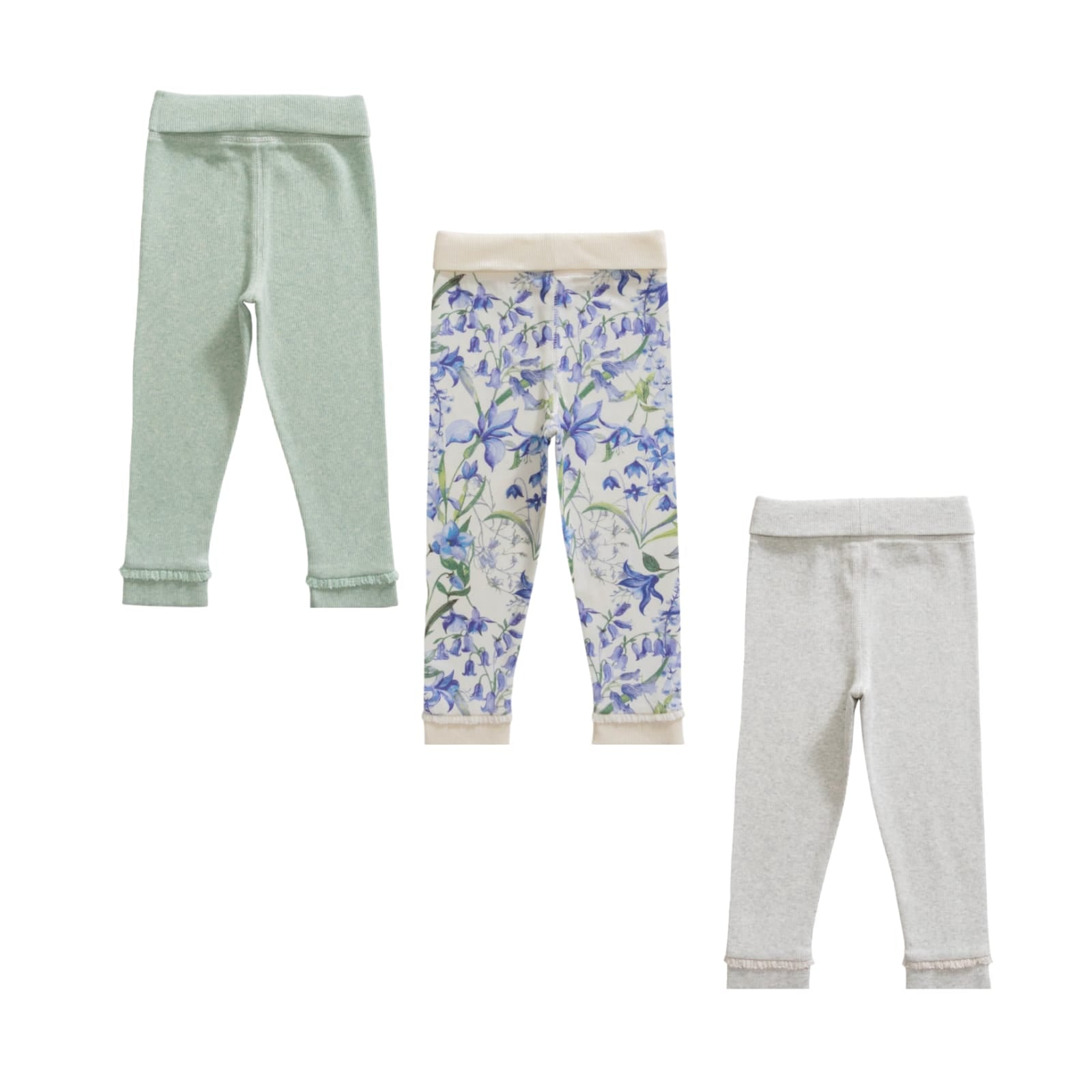 Baby Girls' 3-Pack Soft Cotton Lounge pant – Pink & Floral Print Set