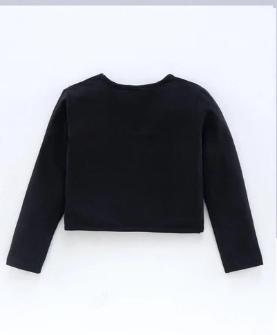 Full Sleeve 100% Cotton Soft Feel Bio Wash Cardigan - Black