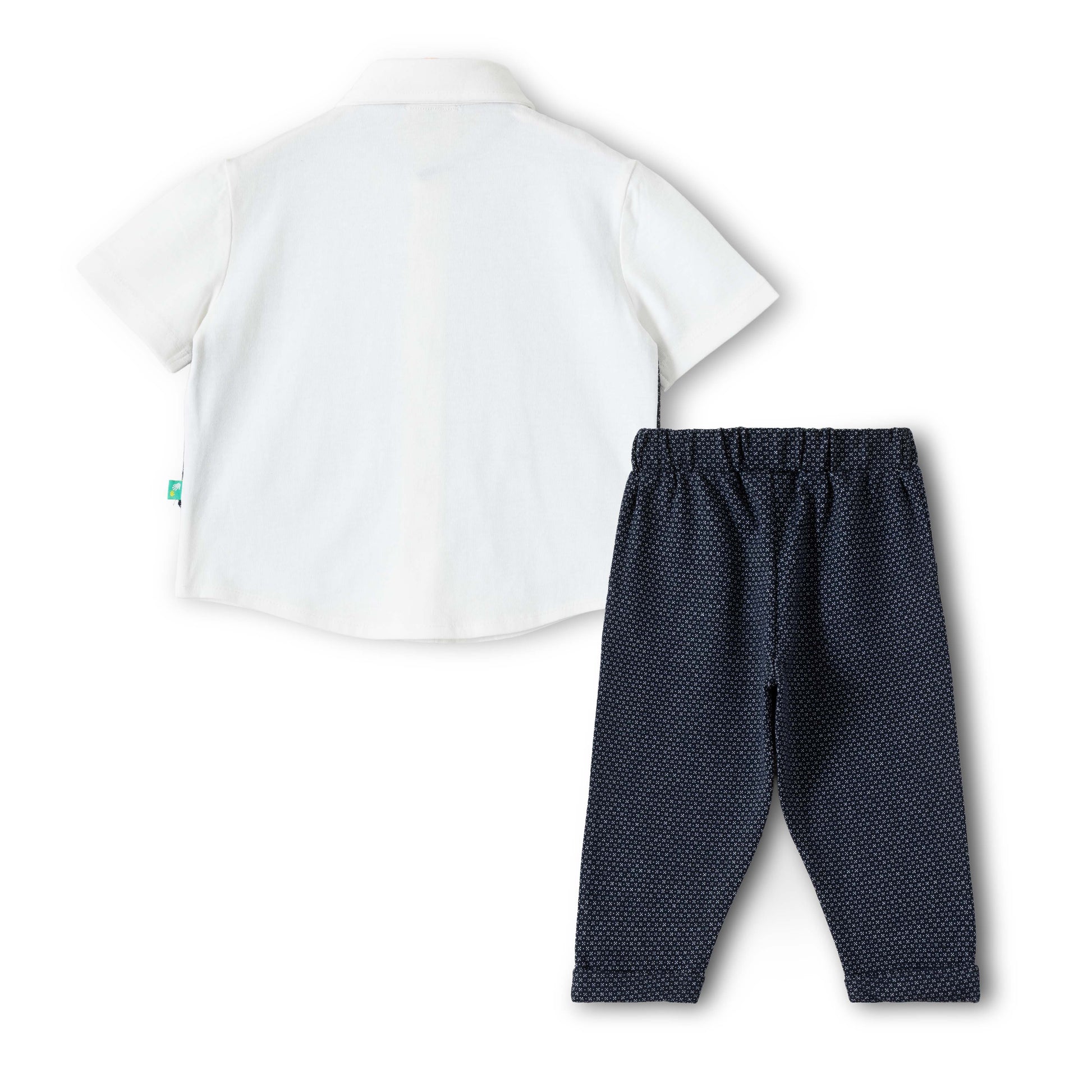 Baby Boys Navy Blue Party Wear 3-Piece Set – Shirt, Waistcoat, Bow Tie & Pants