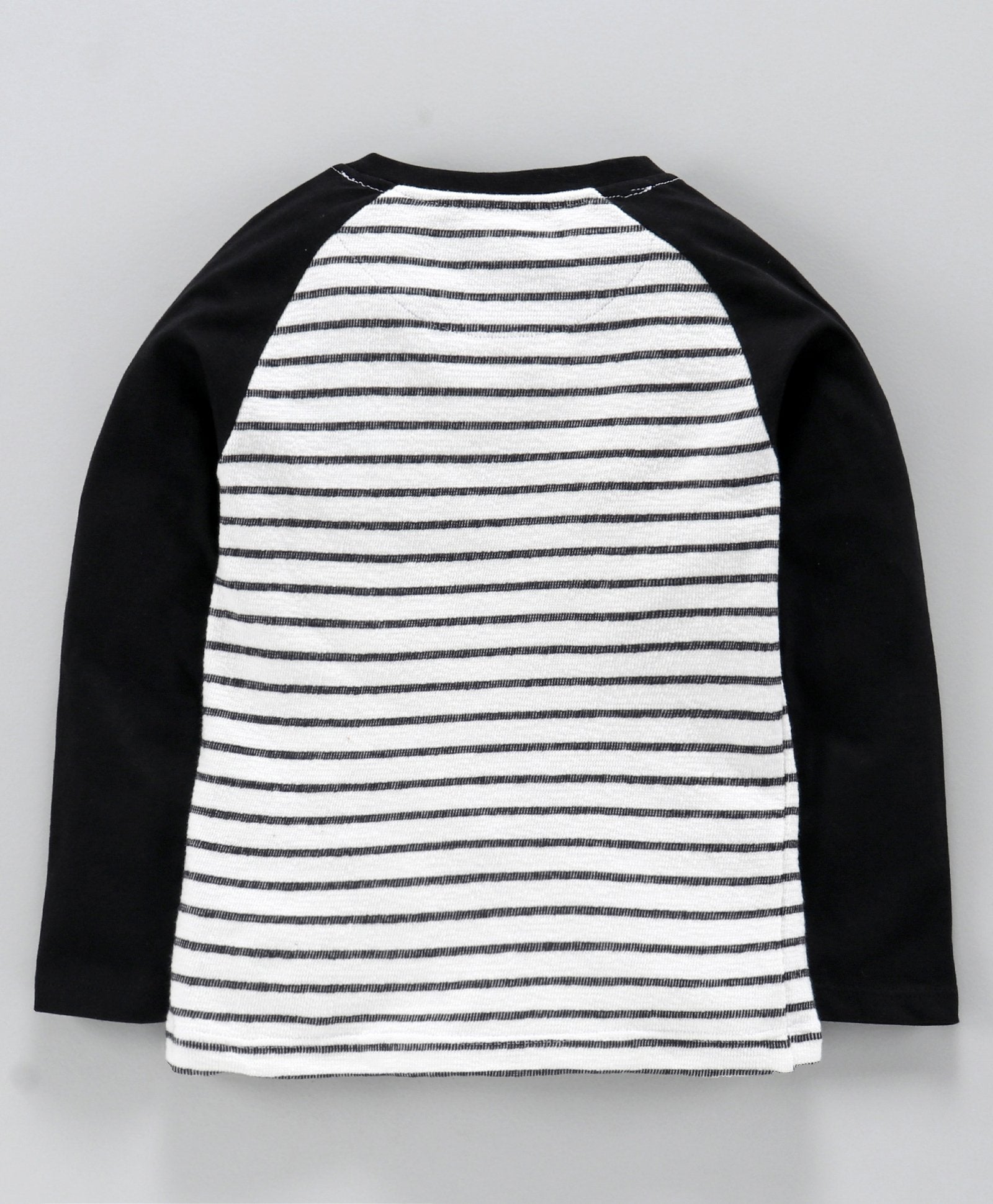 Striped Full Sleeve Tee - White & Black