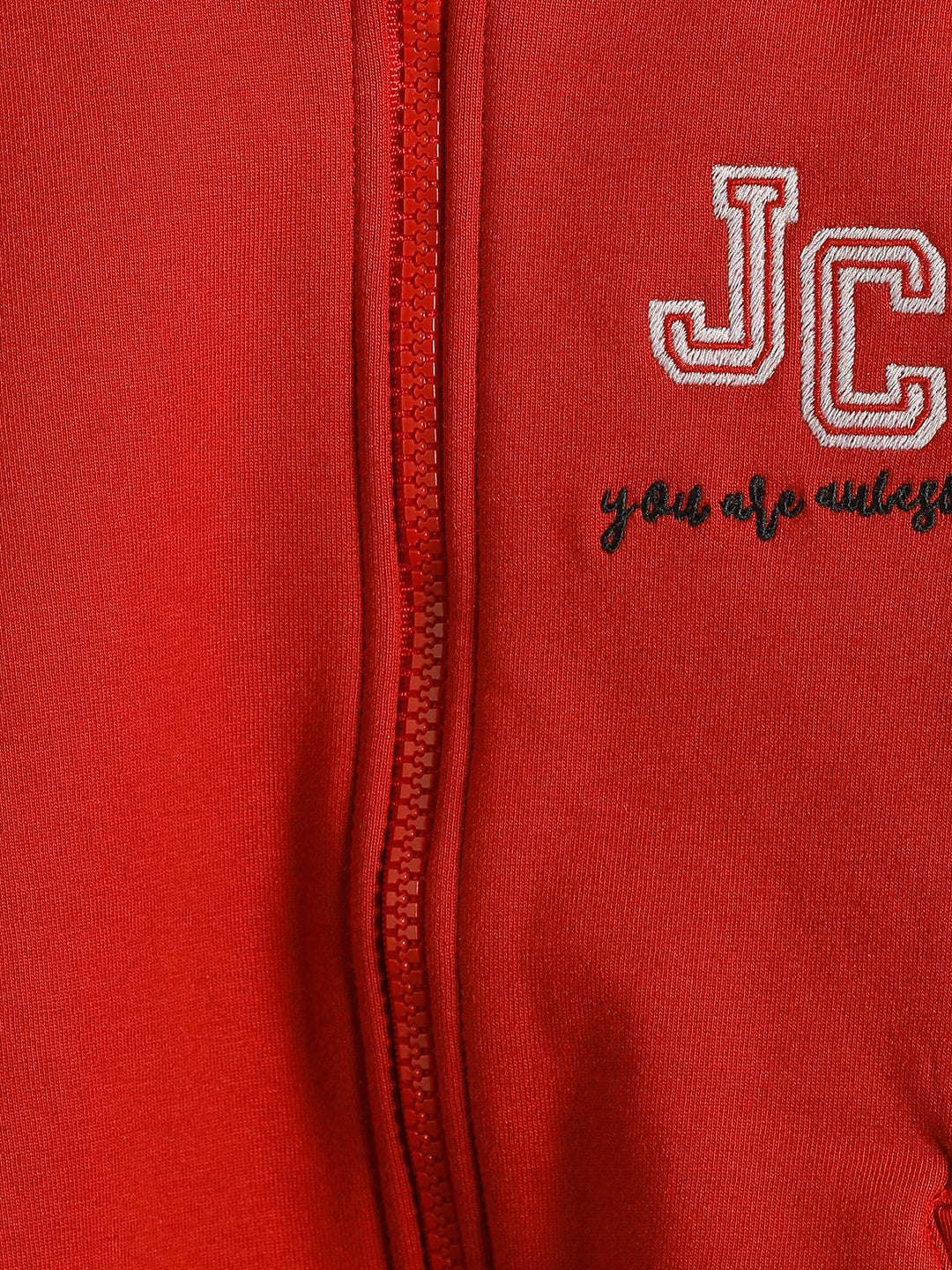 Girls JC You are Awesome With Zipper Hoodie Jacket - Red