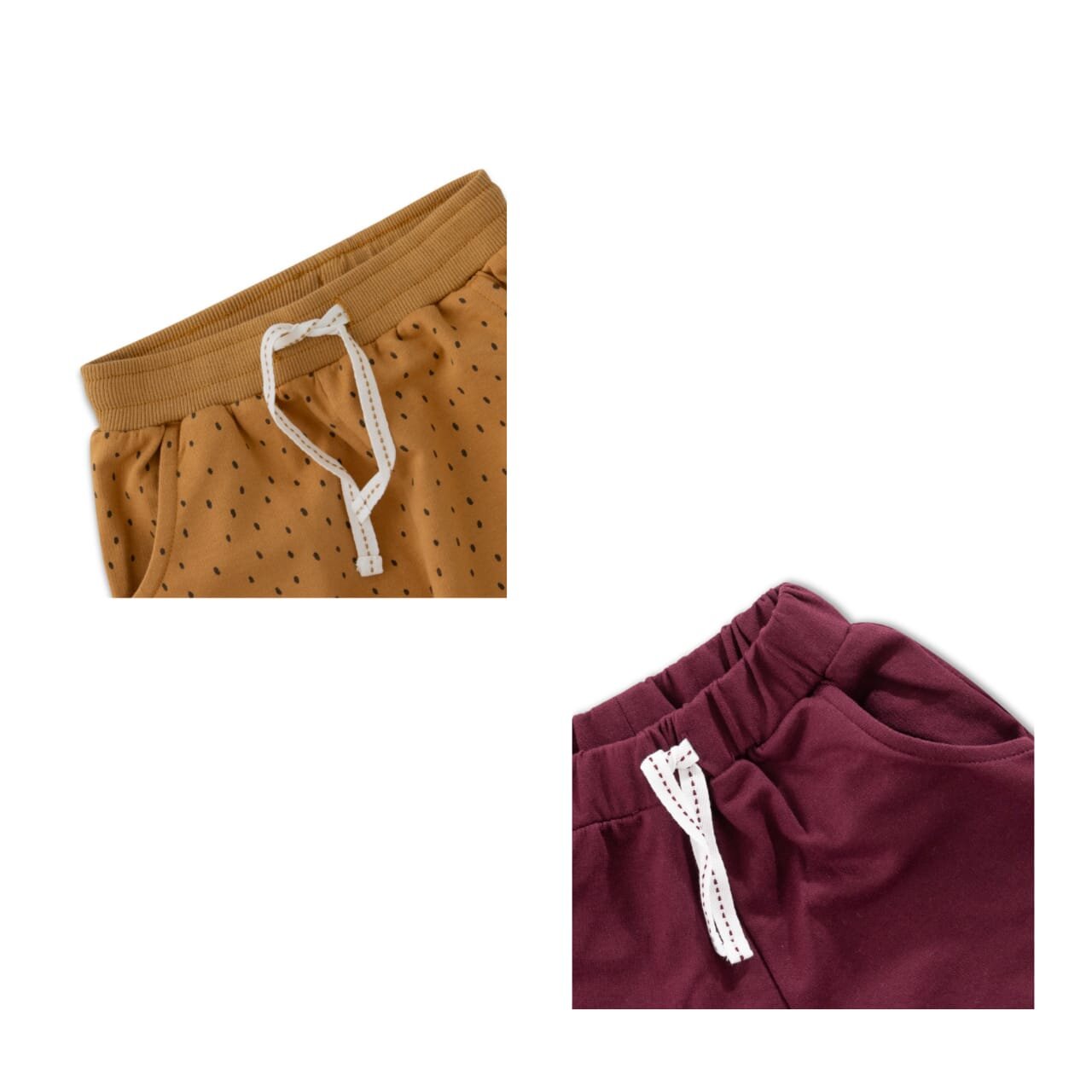 "Baby Boys' Fun Jogger Pants – Pack of 2 (Maroon Dinosaur & Mustard Printed) – Soft Cotton with Drawstring Waist"
