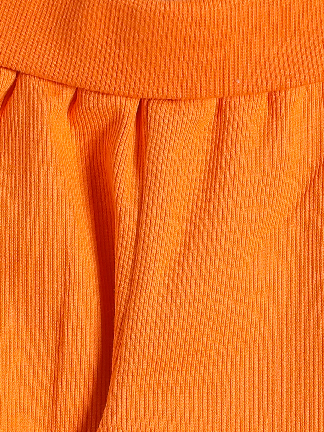 Baby Girls' Orange Cotton Jogger with Lace Trim – Comfortable Everyday Wear