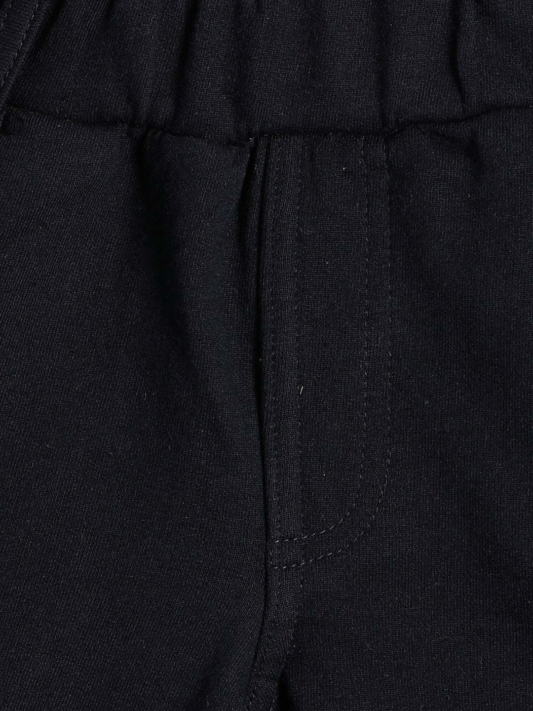 Baby Boys Classic Black Elastic Waist Shorts with Folded Hem