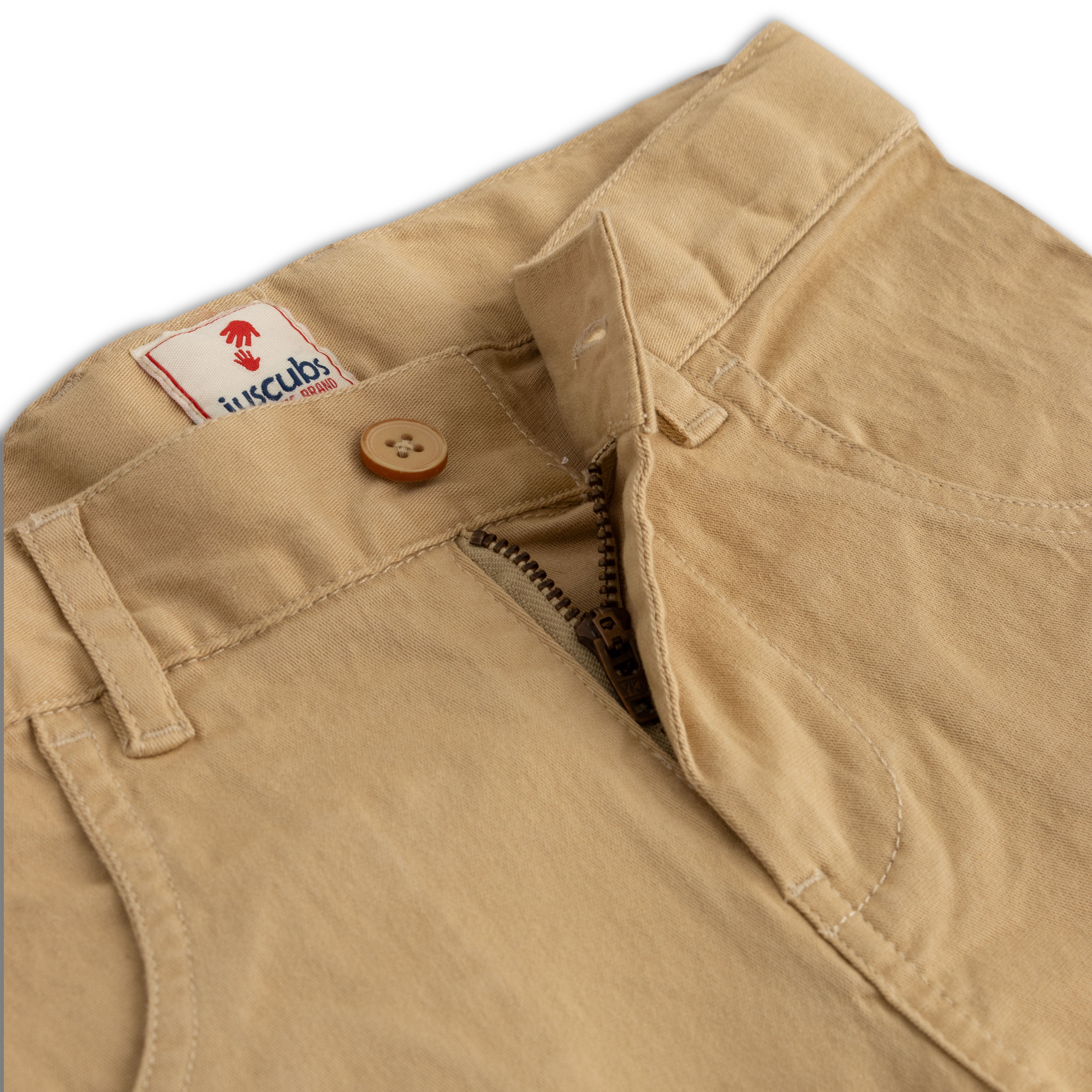 Boys' Classic Beige Cotton Chino Pants