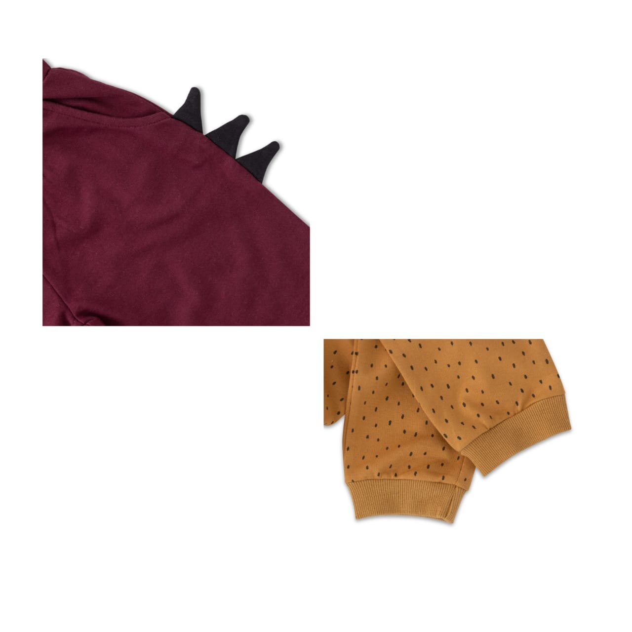 "Baby Boys' Fun Jogger Pants – Pack of 2 (Maroon Dinosaur & Mustard Printed) – Soft Cotton with Drawstring Waist"