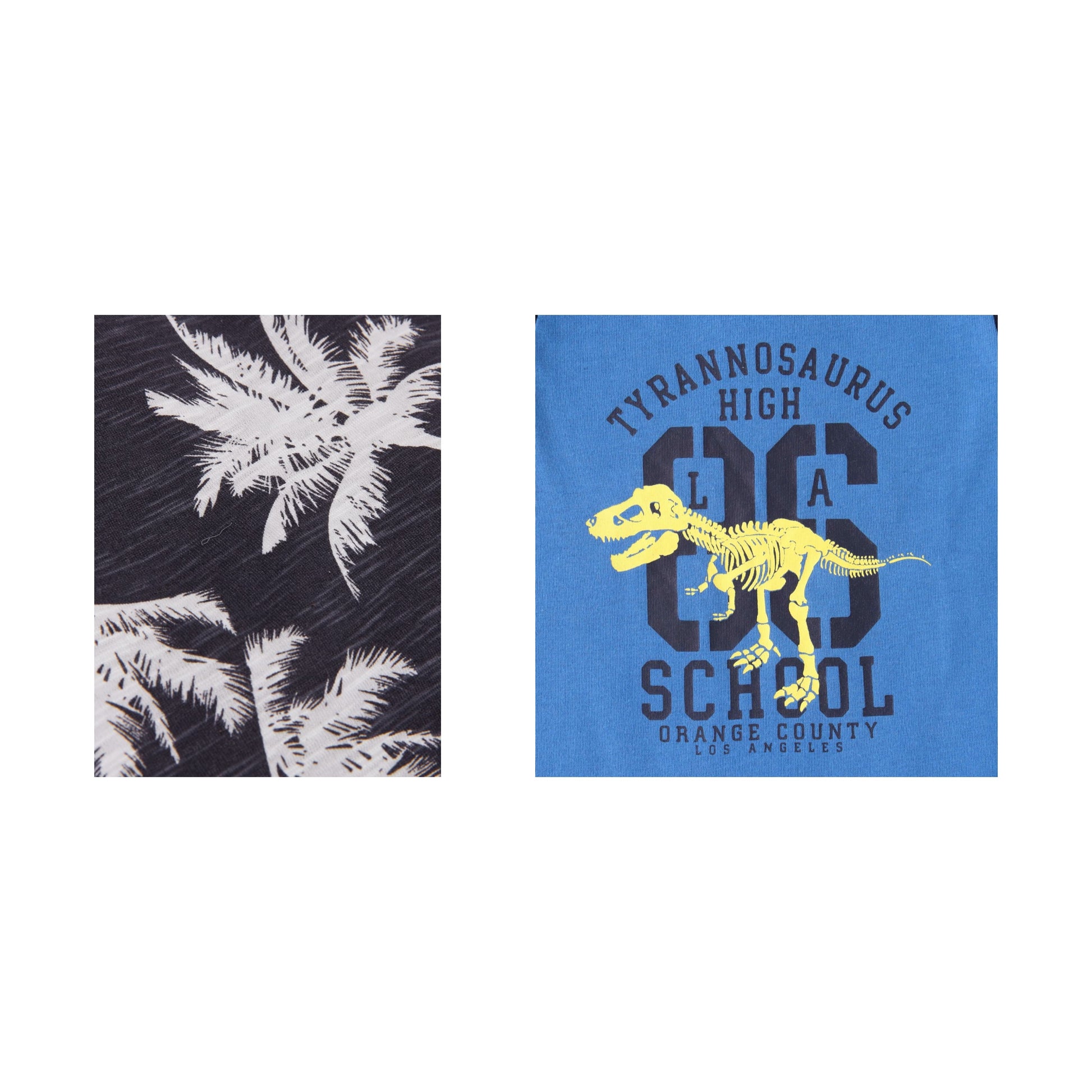 "Boys' 2-Pack T-shirt – Palm Tree & Dinosaur Graphic Sleeveless Tees"