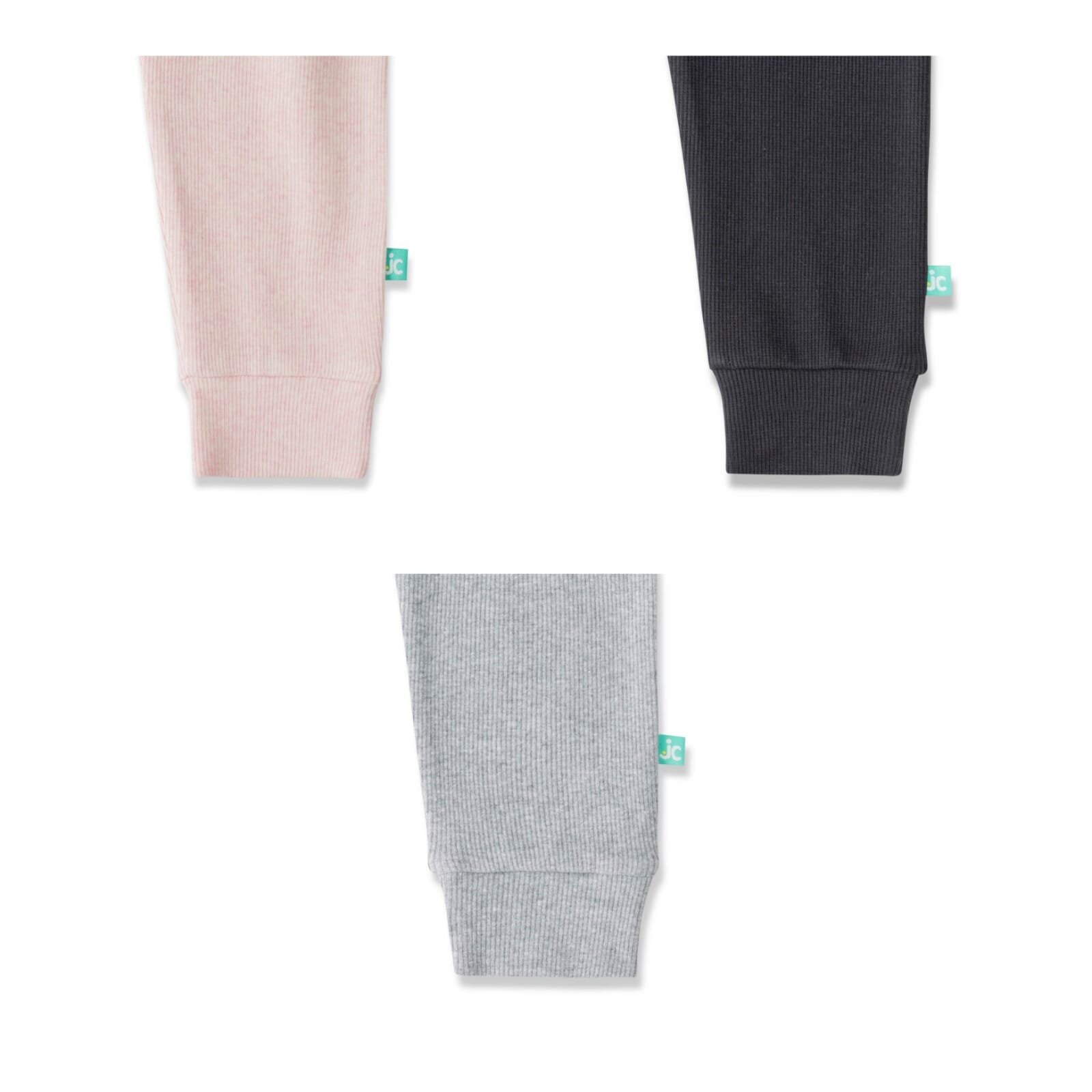 Baby Girls Cotton Jogger Pants - 3-Pack (Black, Grey, Beige)