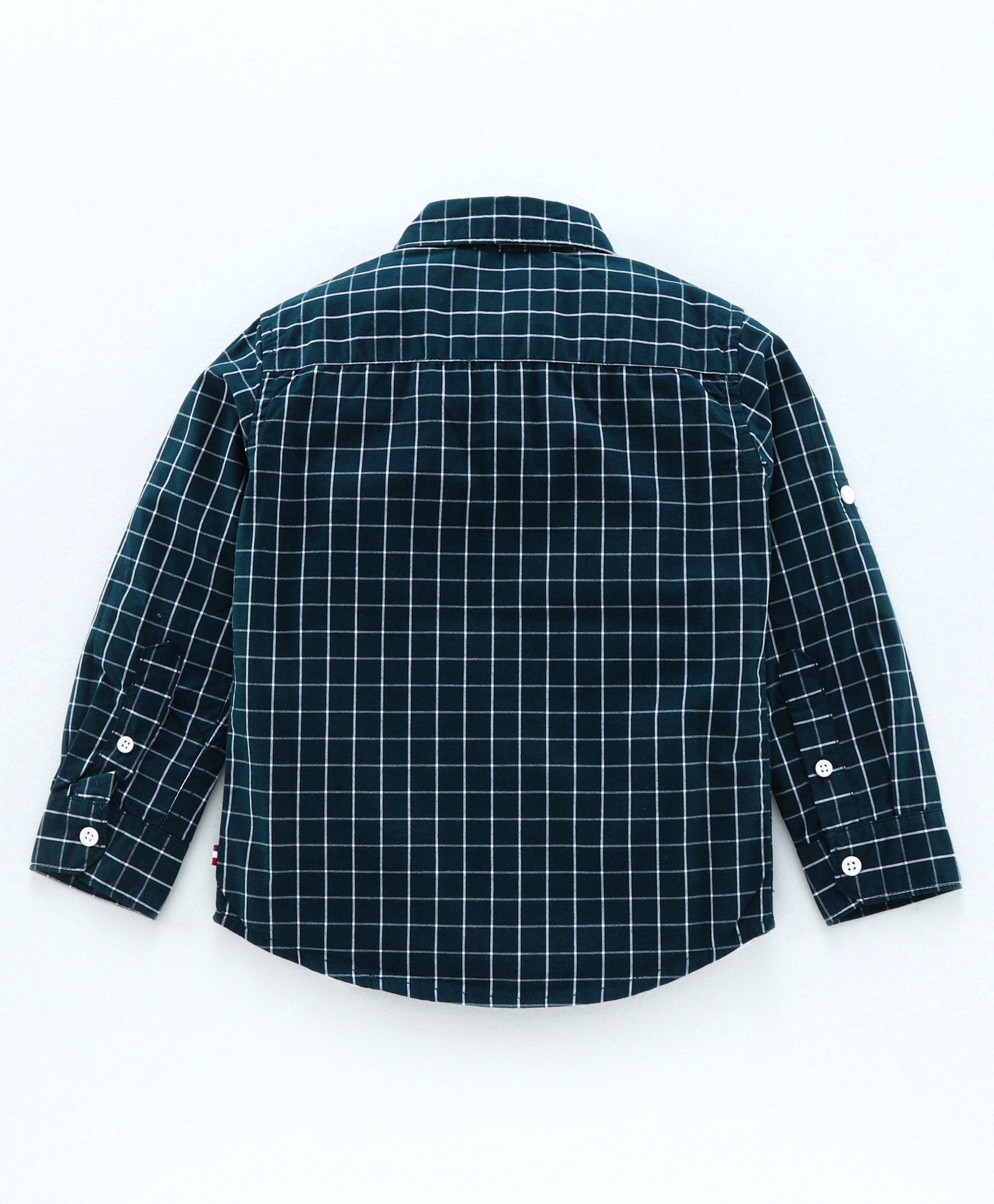 Full Sleeve Checked 100% Cotton Soft Feel Biowash Shirt - Green