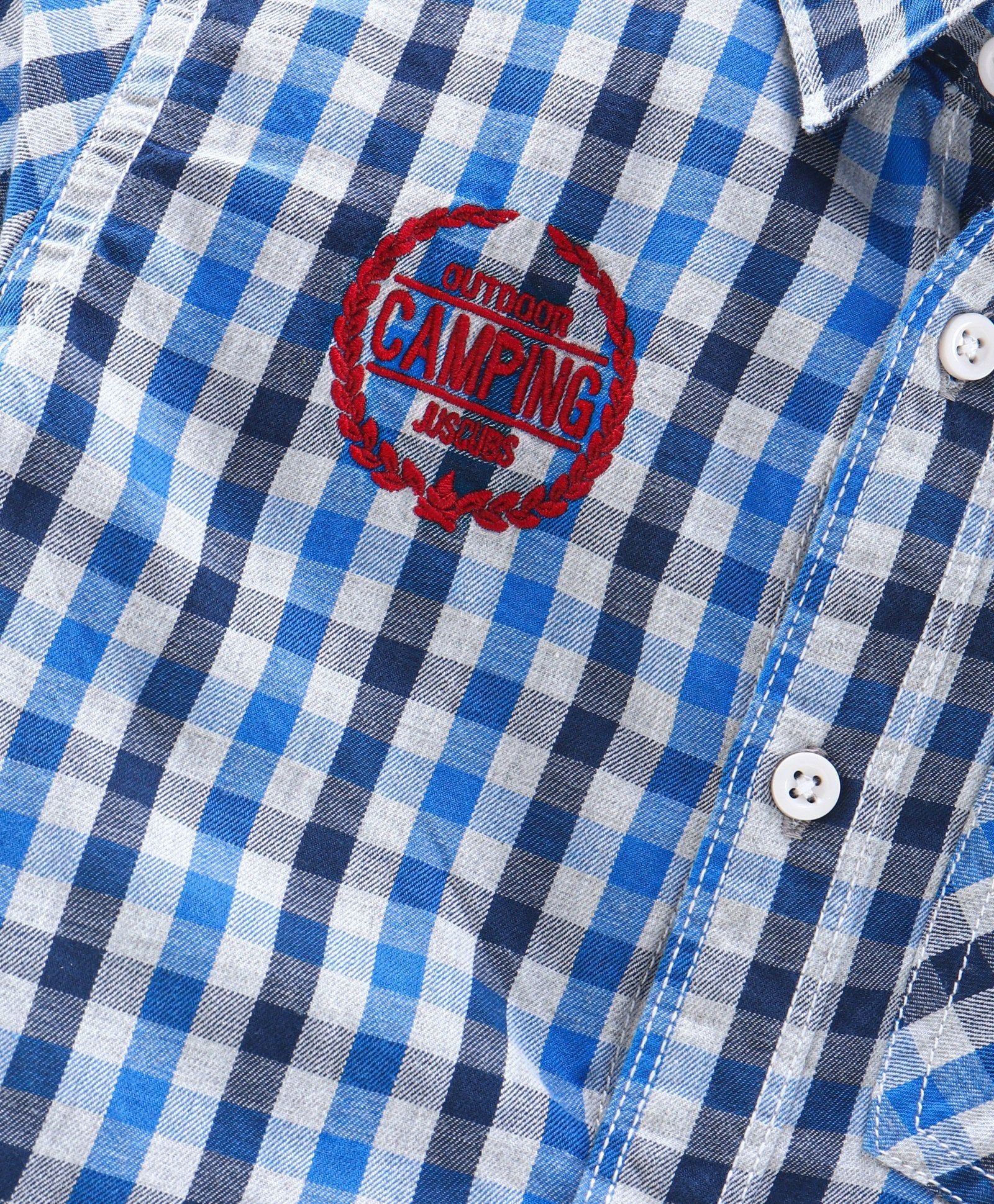 Roll Up Full Sleeve Checkered Bio Wash Shirt - Blue