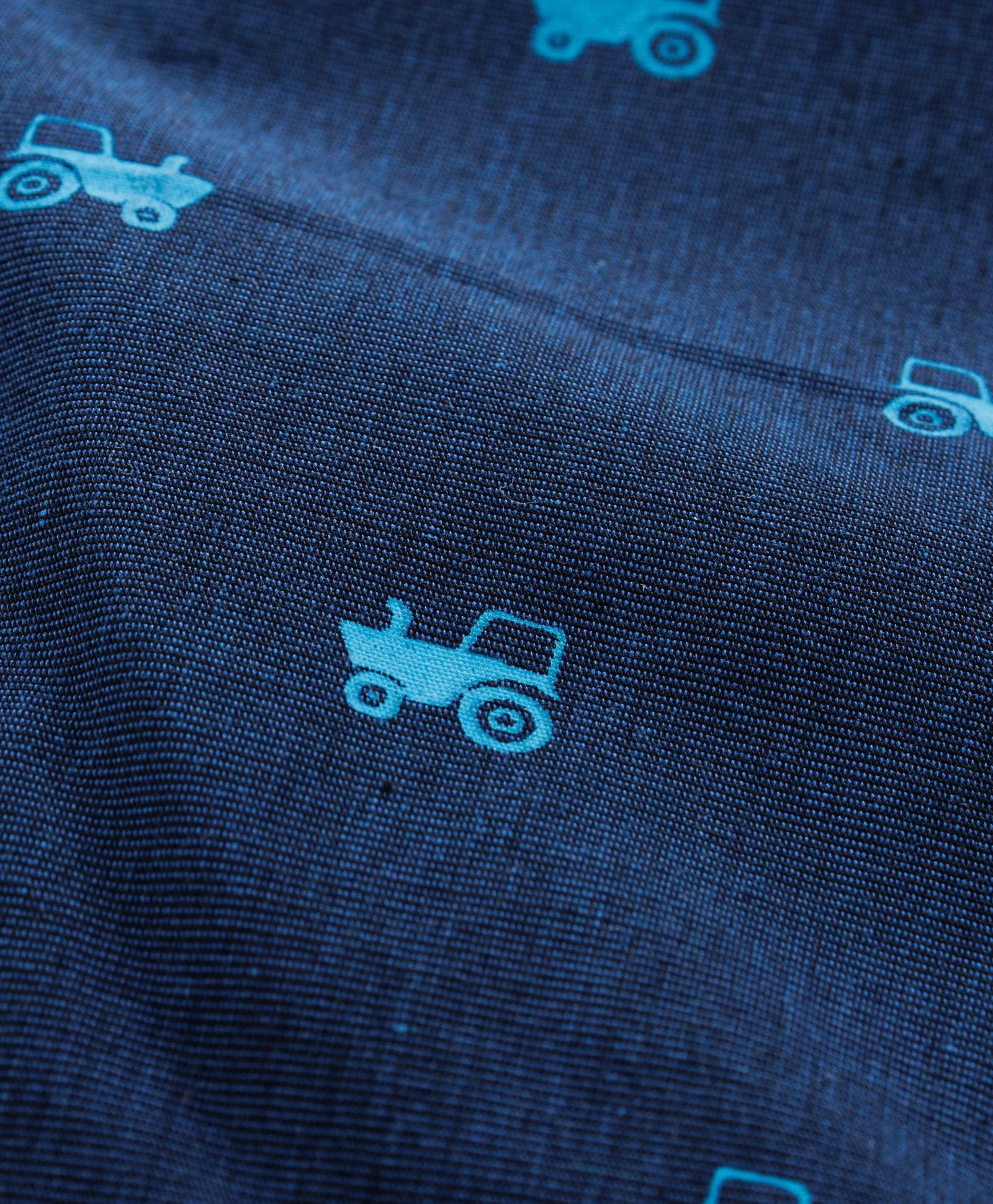 Full Sleeve Truck Print 100% Cotton Soft Feel Biowash Shirt - Navy
