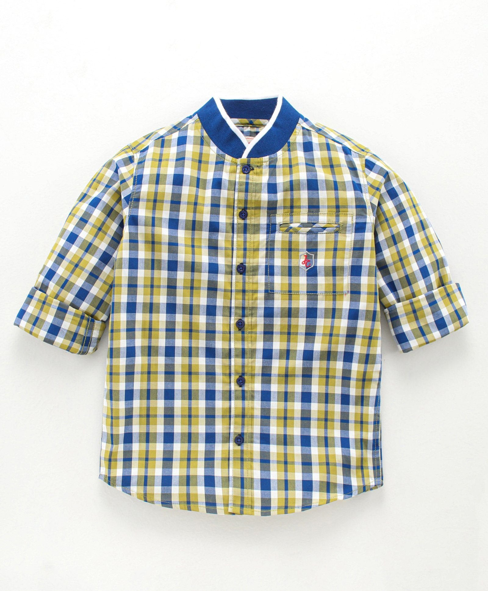 Full Sleeve Checked 100 % Cotton Biowash Soft Shirt - Yellow