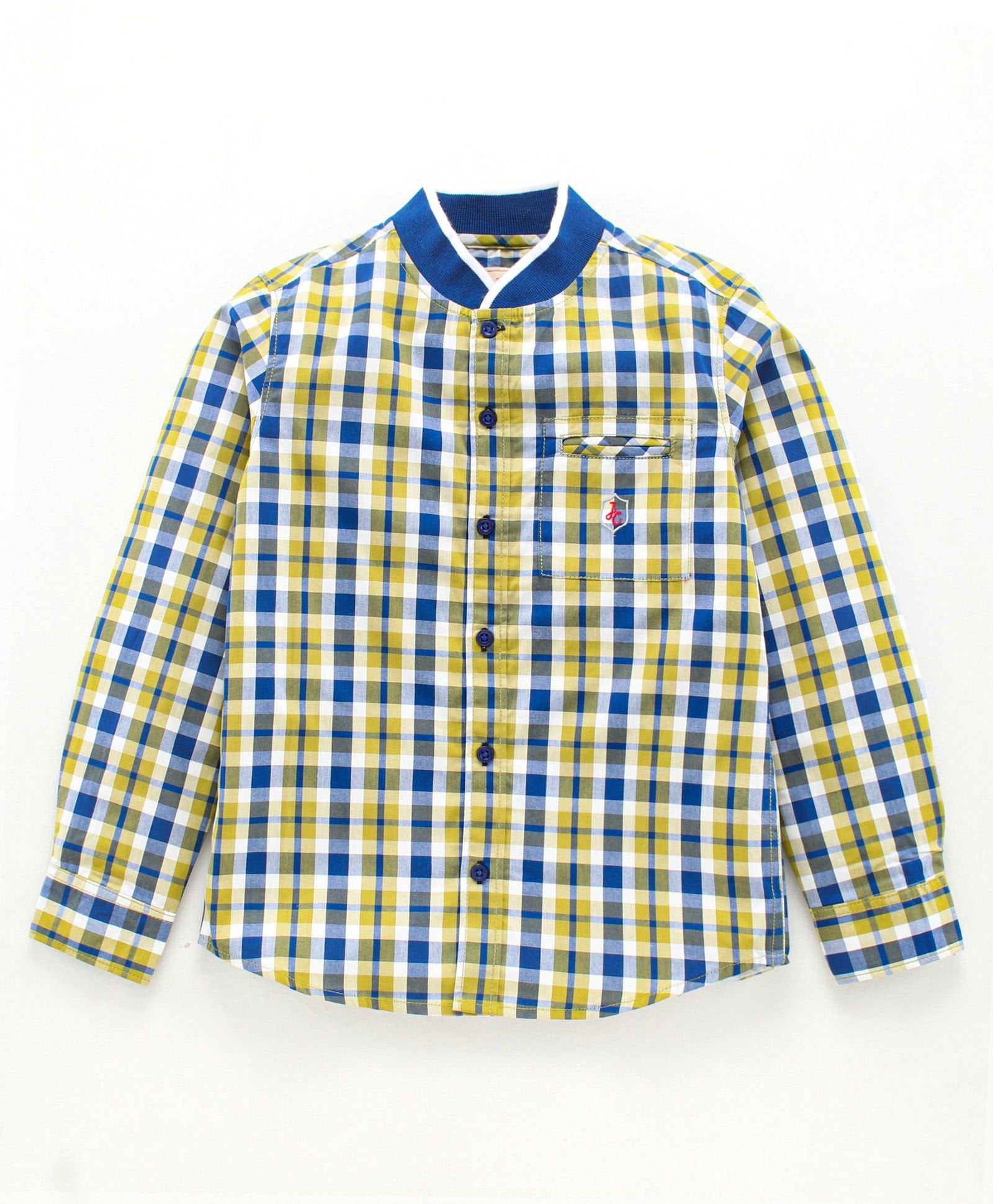 Full Sleeve Checked 100 % Cotton Biowash Soft Shirt - Yellow