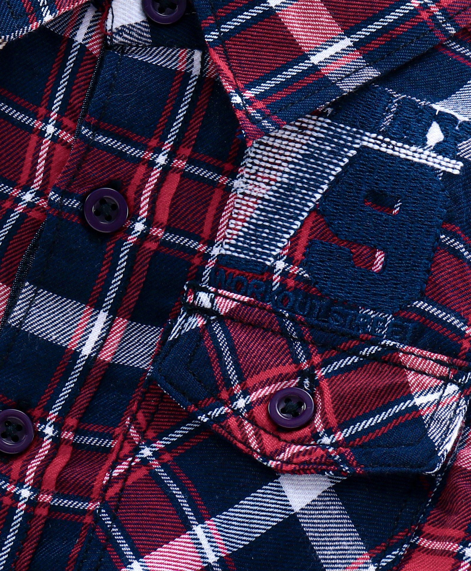Full Sleeve Checkered Bio Wash Shirt - Navy