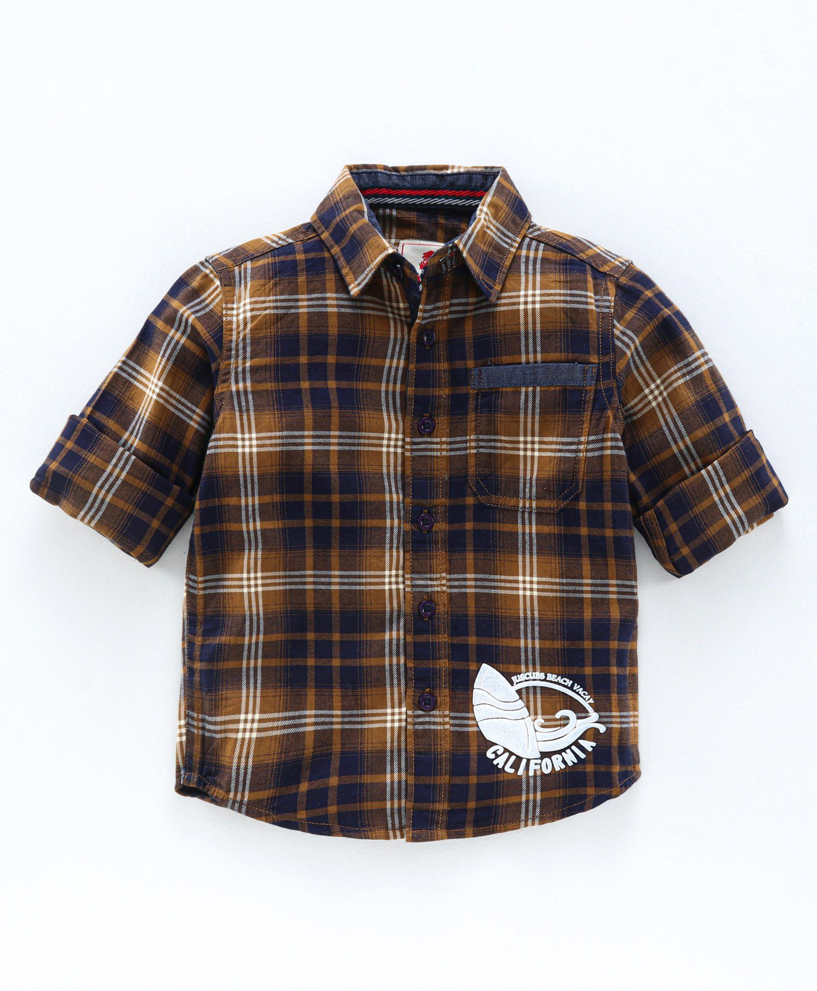 Full Sleeves Checkered Bio Wash Shirt - Brown
