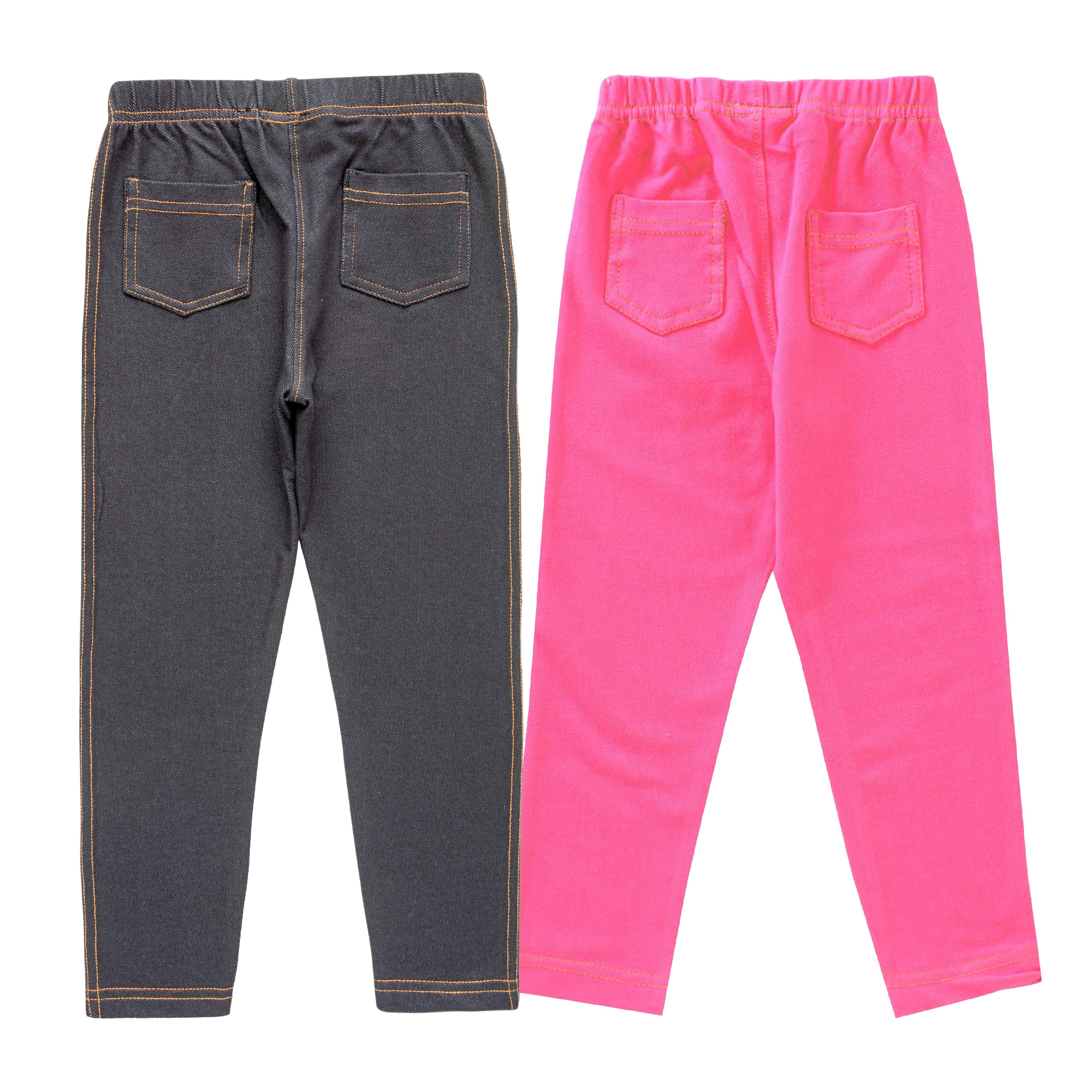 Young Girls Solid Multicolor Pack of 2 Jegging - Juscubs