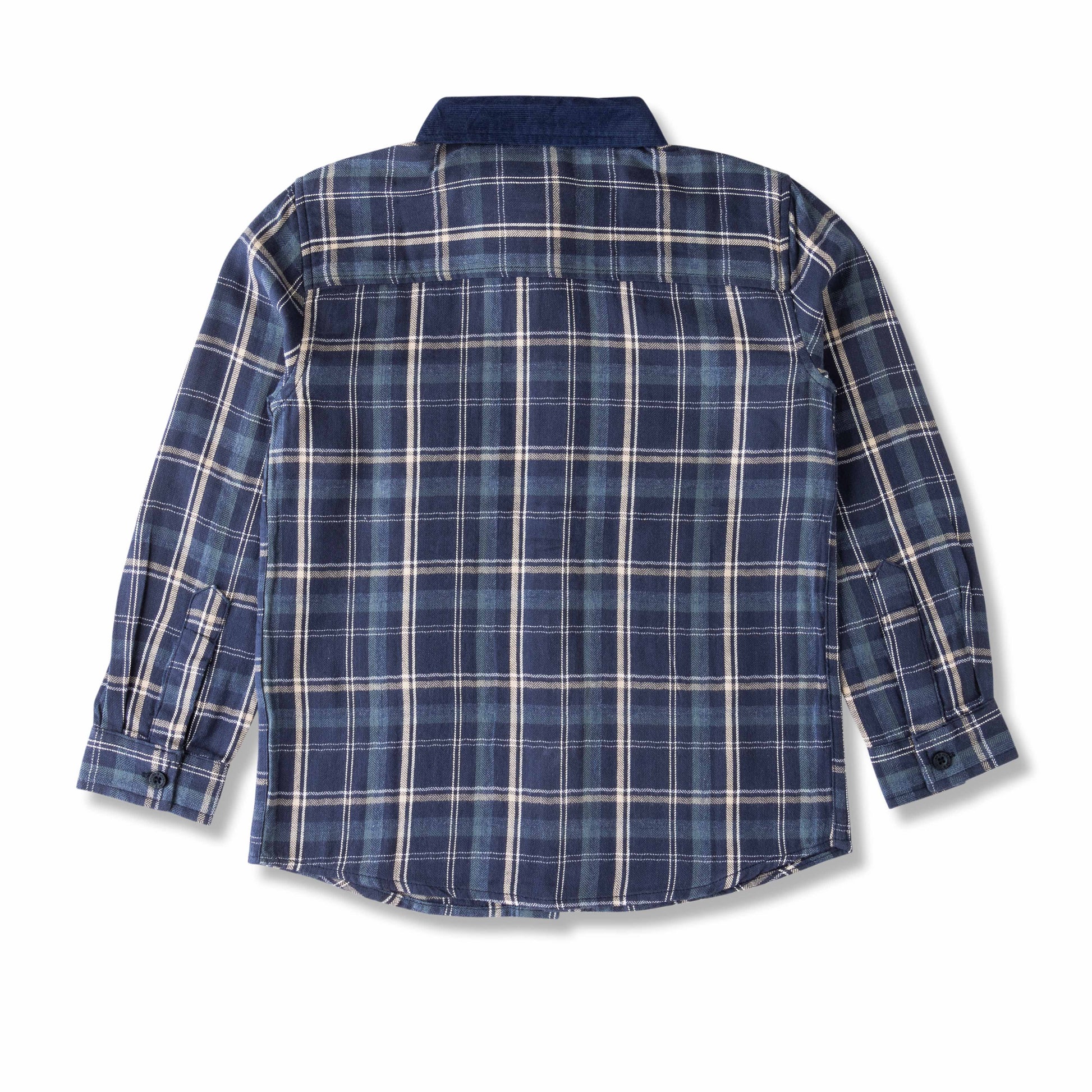 Boys' Navy Blue Checked Full-Sleeve Shirt – Casual & Stylish