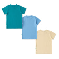 "Boys Cotton Printed T-Shirt Combo Pack of 3 – Surf Rider, Racing Car & Airplane Design"