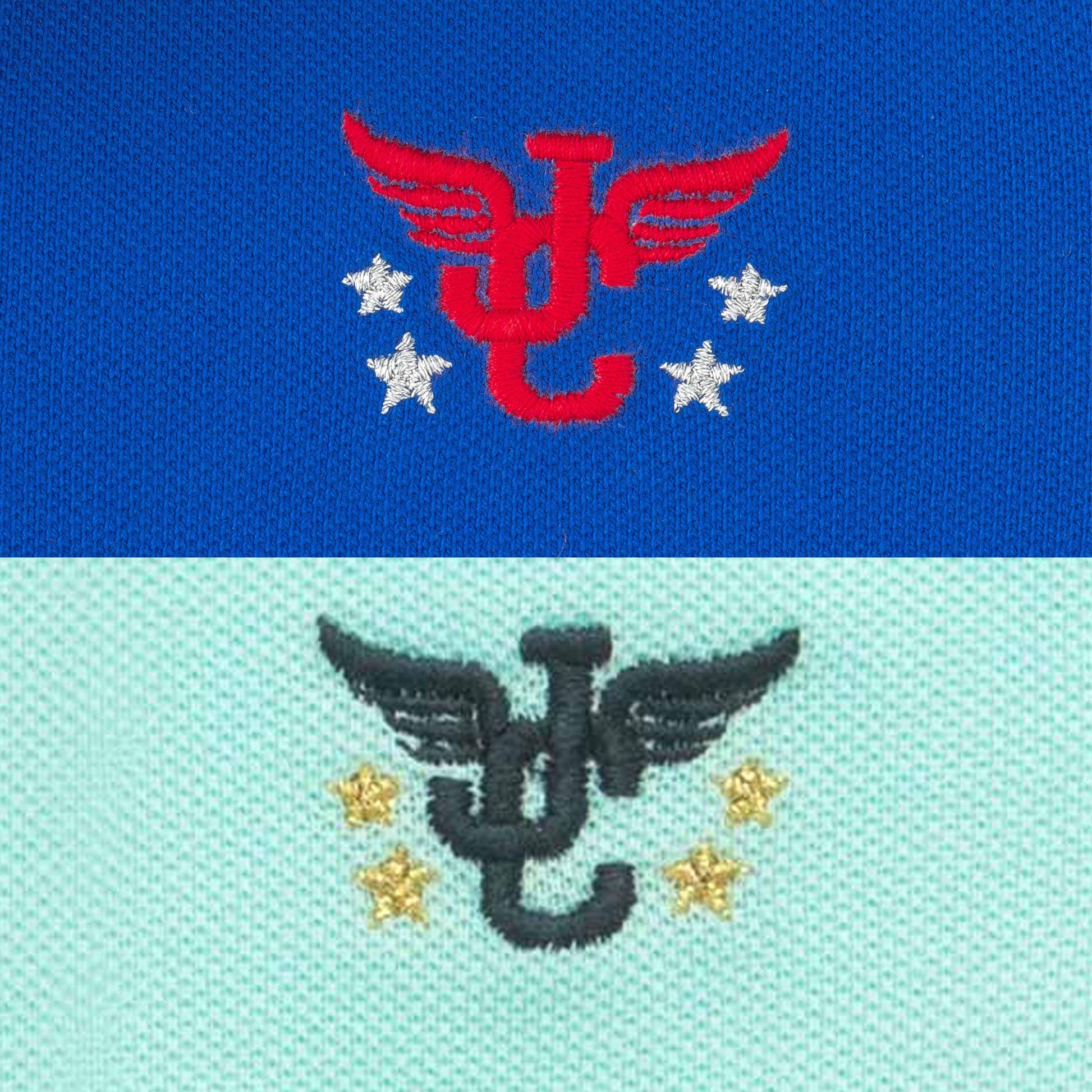 Boys' Pack of 2 Polo T-Shirts – Blue & Sky Blue with Embroidered Logo