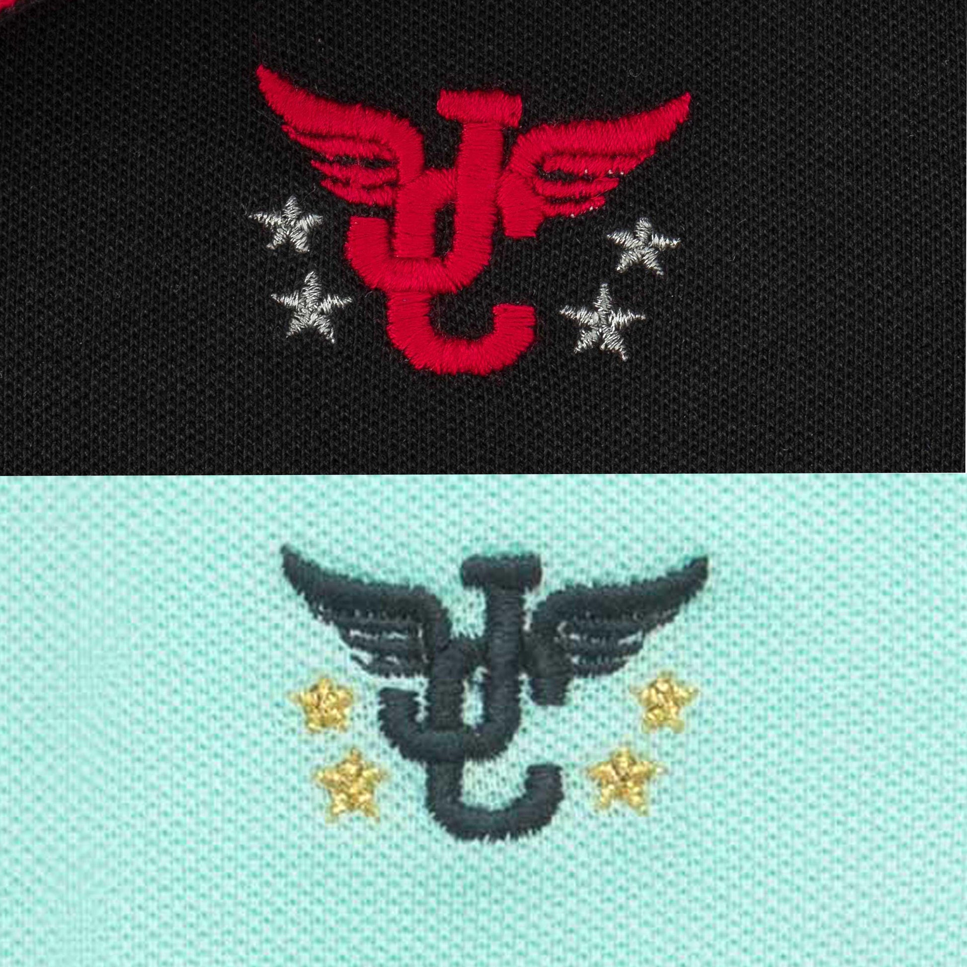 Boys' Pack of 2 Polo T-Shirts – Black & Sky Blue with Embroidered Logo