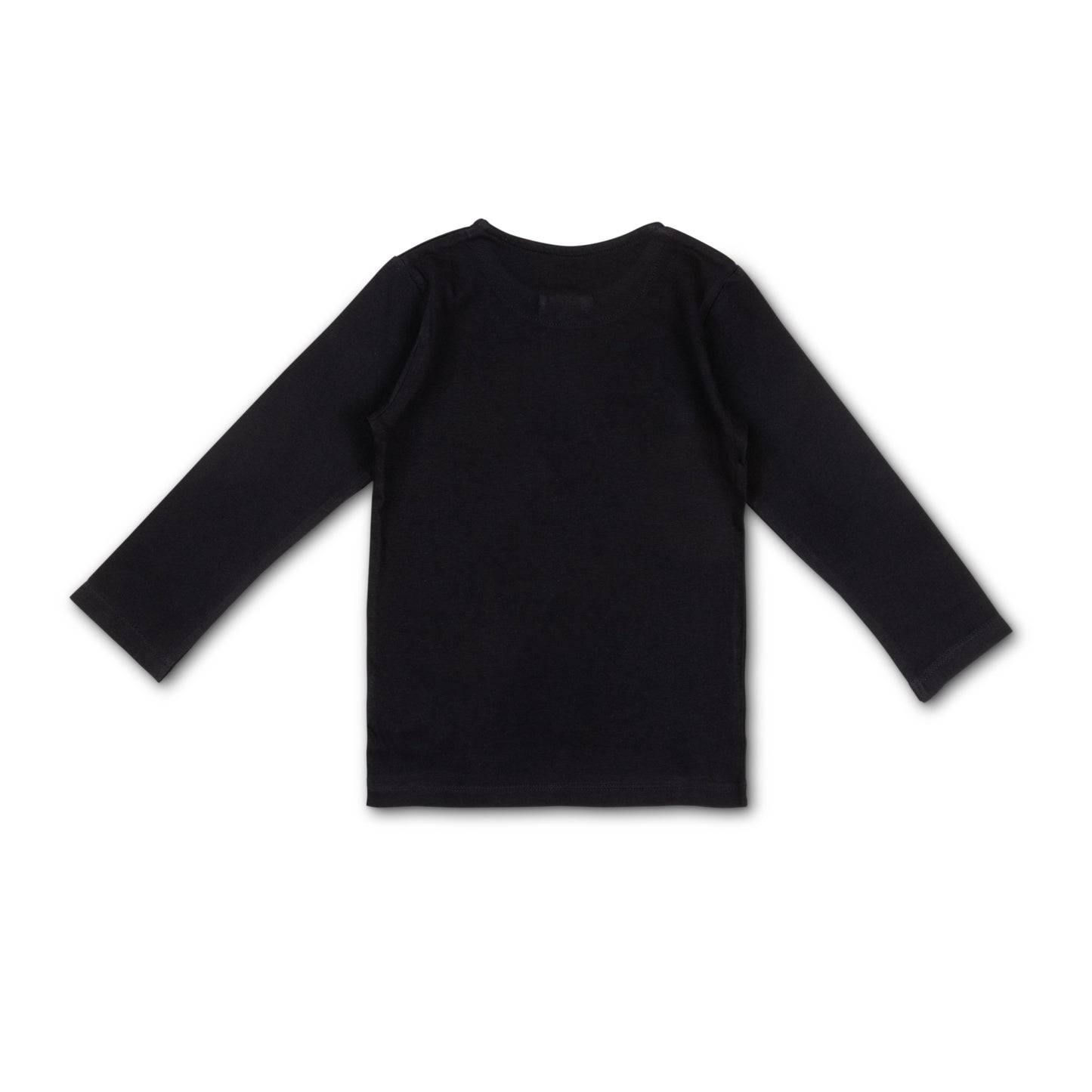 Boys' Black Henley T-Shirt - "Just Awesome" Graphic Long Sleeve