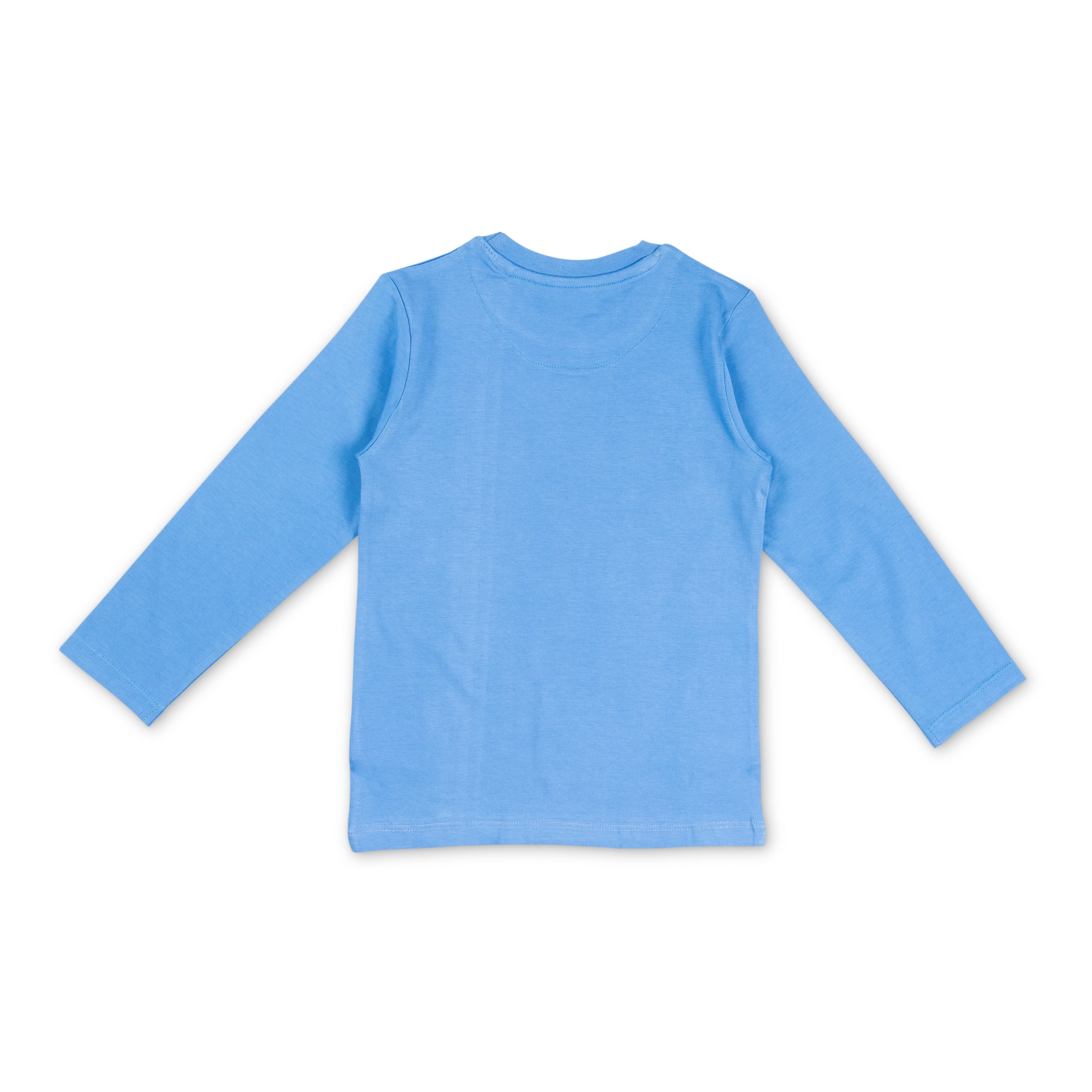 Boys' Blue Long Sleeve T-Shirt - "Clubland" Beach Graphic Print