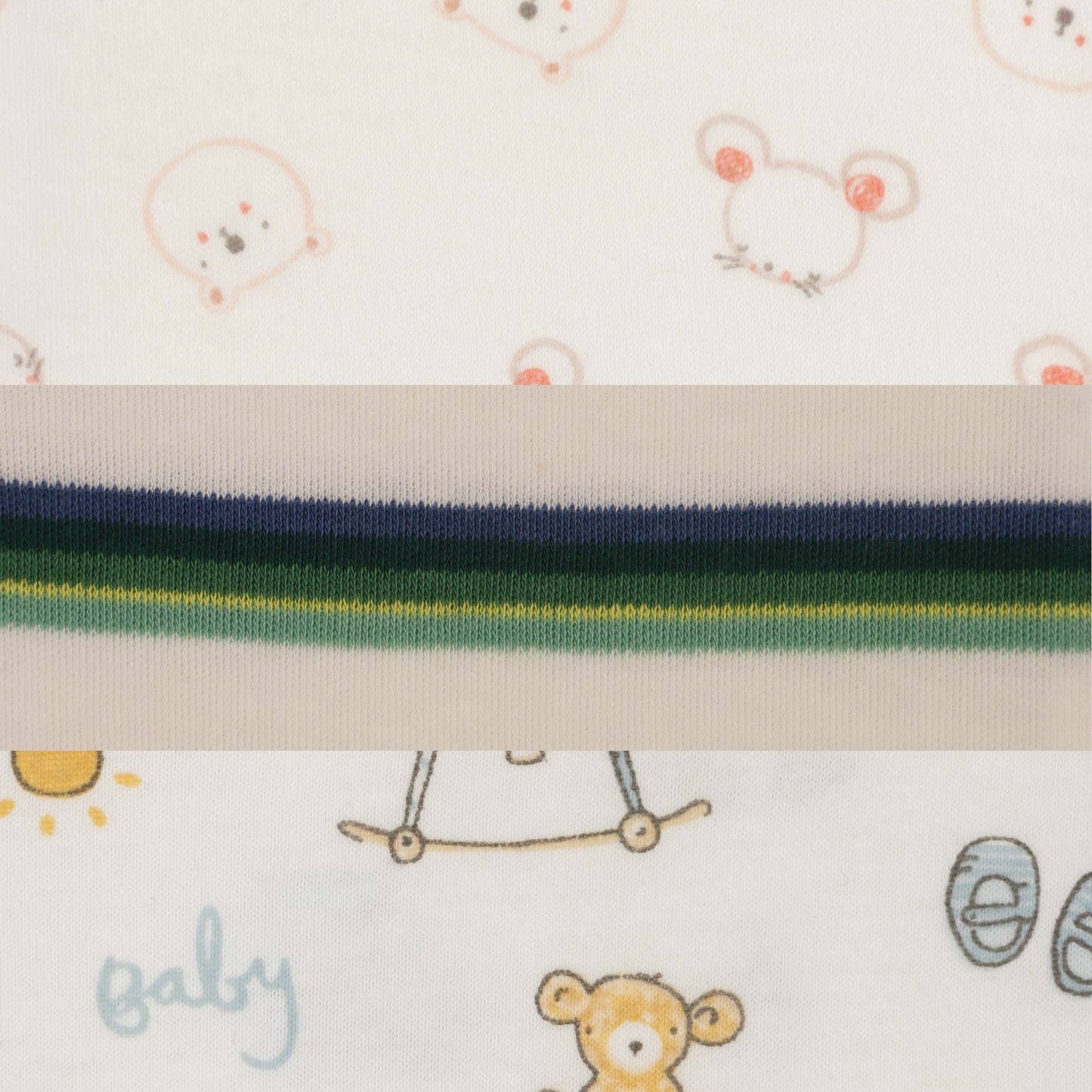 "Baby Boys' Combo Pack of 3 Cotton Shorts – Printed and Striped Designs"