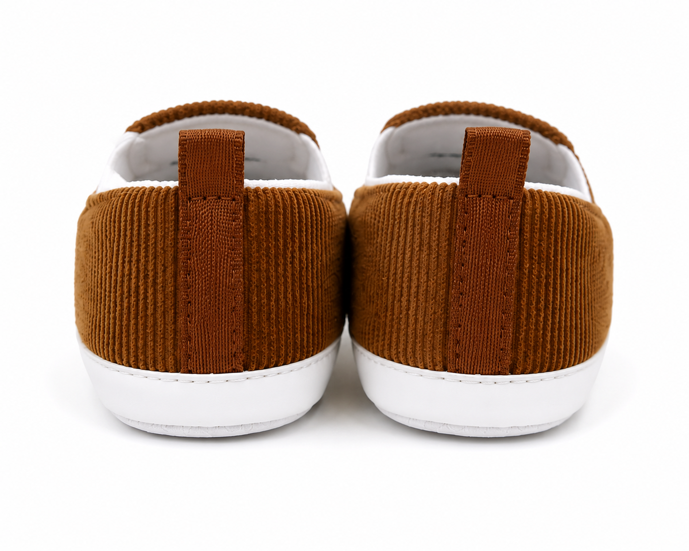 Baby Boys & Girls Corduroy Slip-On Crib Shoes | Soft Sole First Walker Shoes | Brown