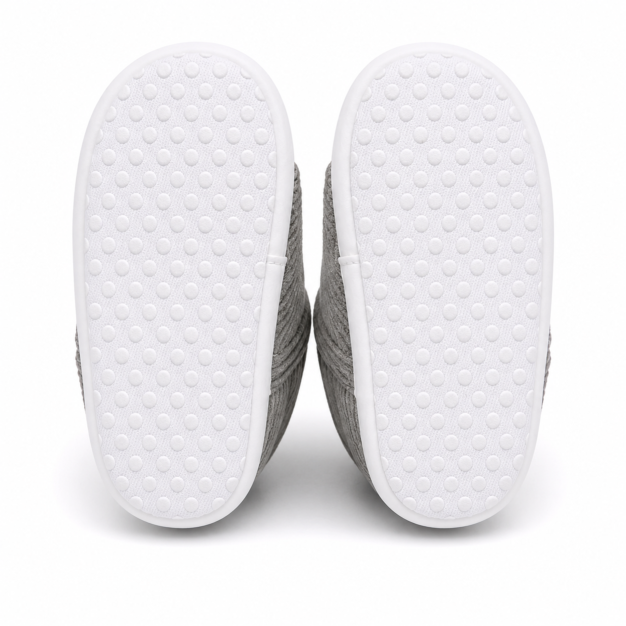 Baby Boys & Girls Corduroy Slip-On Crib Shoes | Soft Sole First Walker Shoes | Gray