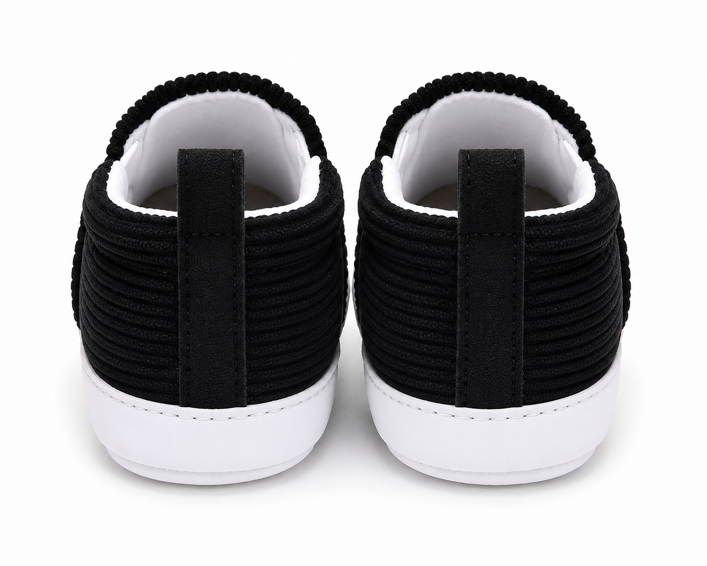 Baby Boys & Girls Corduroy Slip-On Crib Shoes | Soft Sole First Walker Shoes | Black