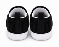Baby Boys & Girls Corduroy Slip-On Crib Shoes | Soft Sole First Walker Shoes | Black