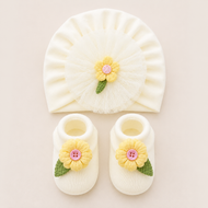 JusCubs Baby Girls Cap & Booties Gift Set