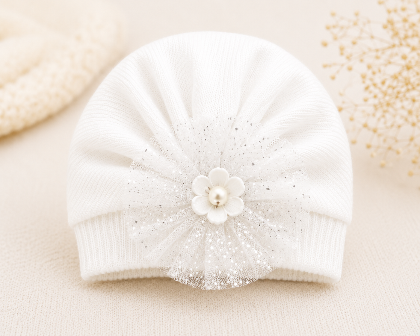 JusCubs Baby Girls Cap & Booties Gift Set