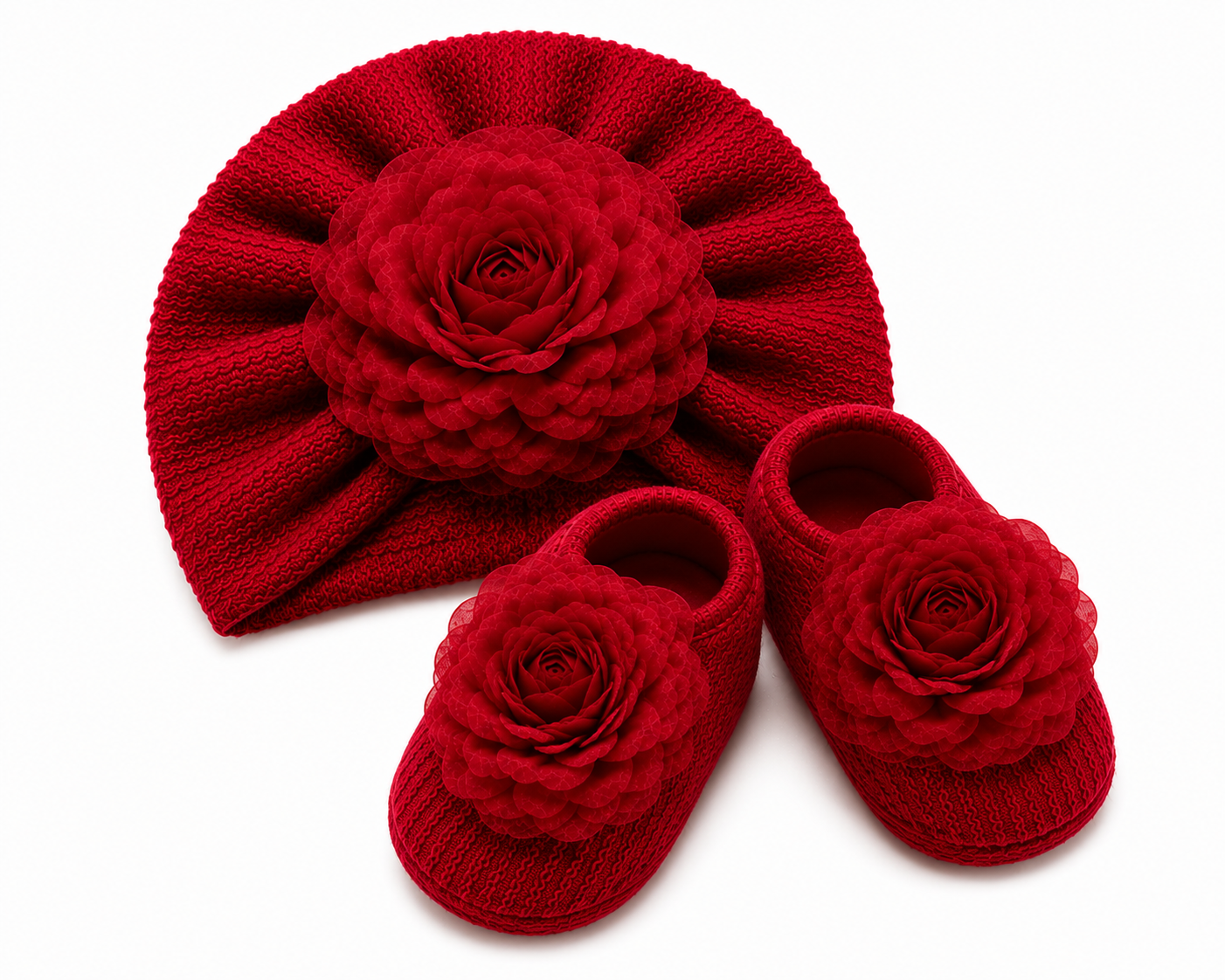 JusCubs Baby Girls Cap & Booties Gift Set