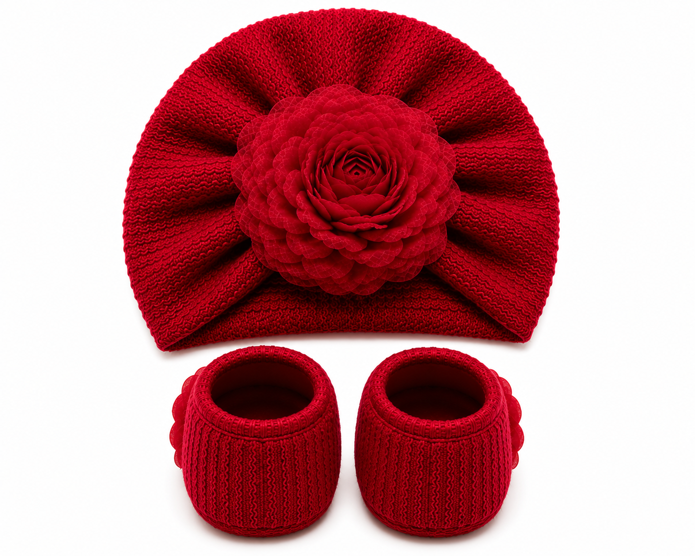 JusCubs Baby Girls Cap & Booties Gift Set
