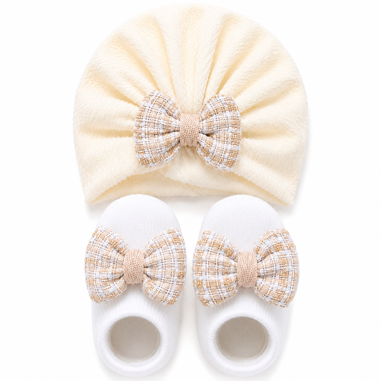 JusCubs Baby Girls Cap & Booties Gift Set
