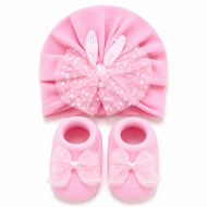 JusCubs Baby Girls Cap & Booties Gift Set