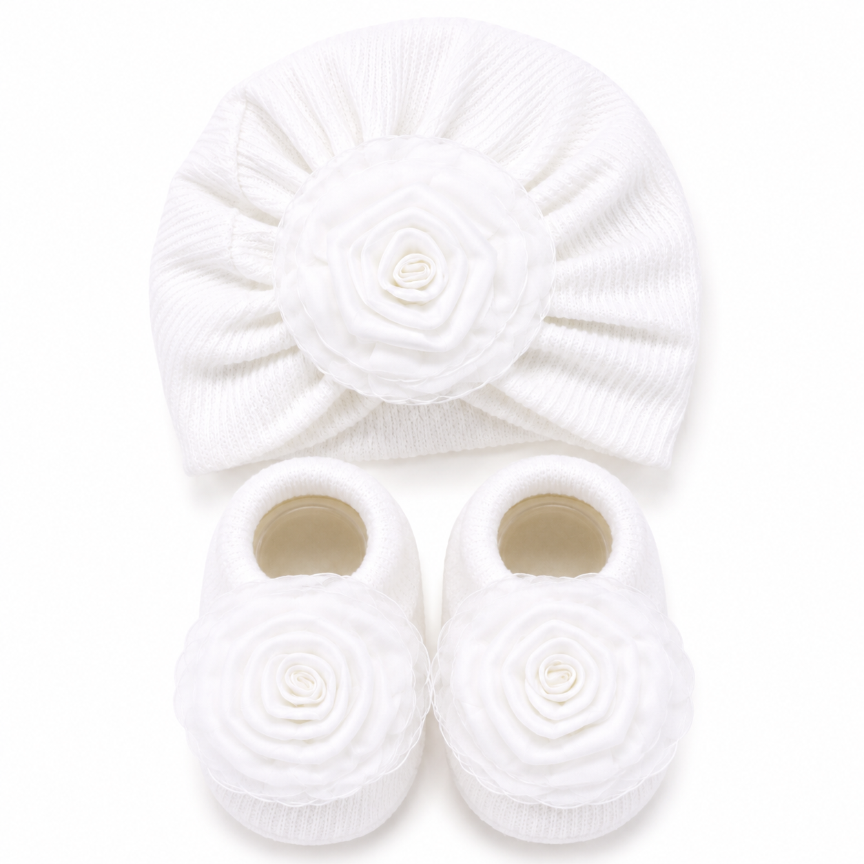 JusCubs Baby Girls Cap & Booties Gift Set