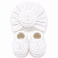 JusCubs Baby Girls Cap & Booties Gift Set