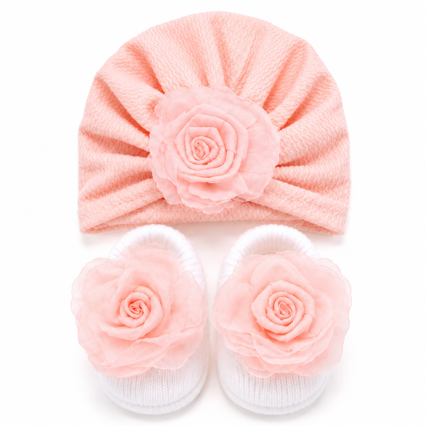 JusCubs Baby Girls Cap & Booties Gift Set (Copy)