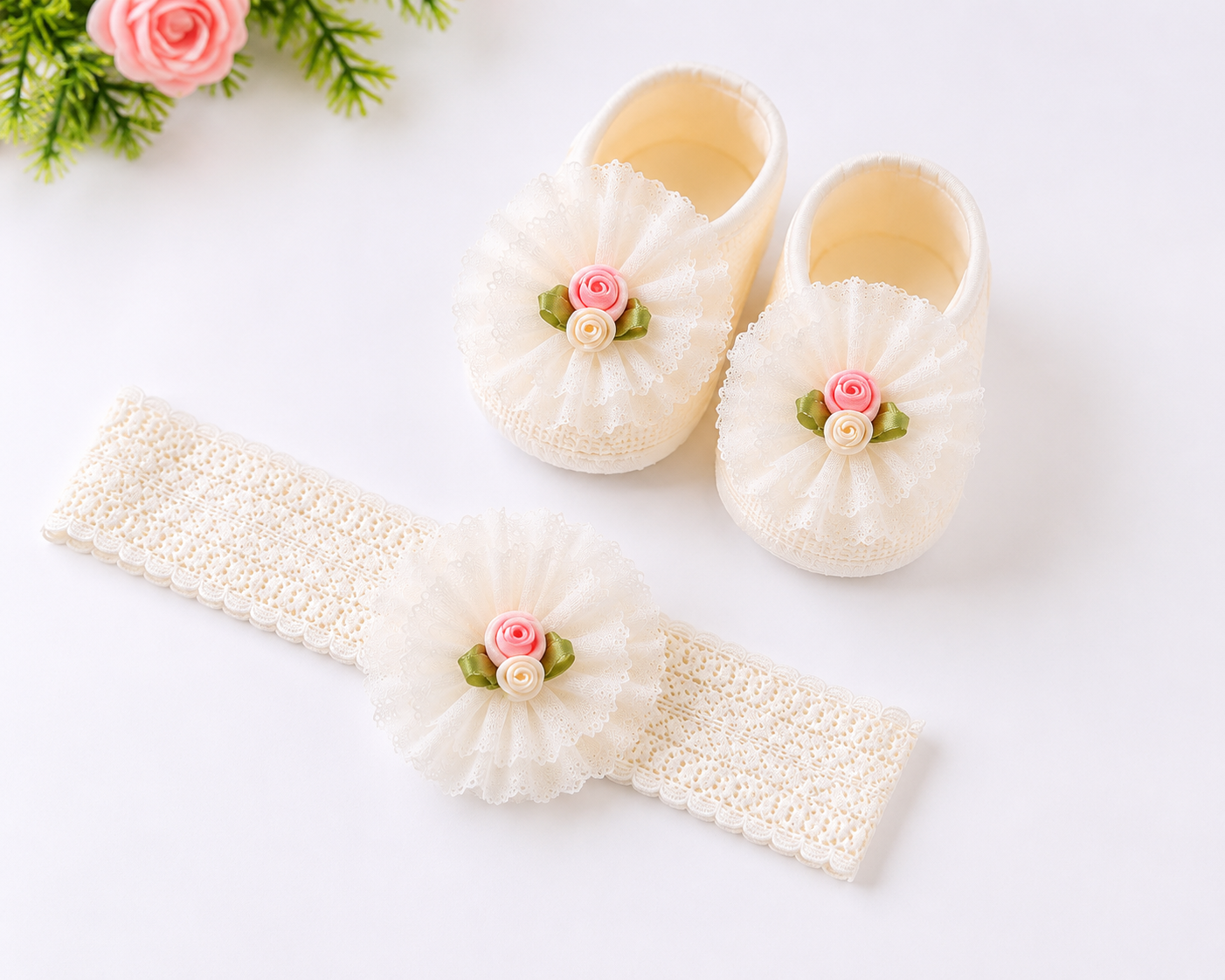 JusCubs Baby Booties and Headband Set