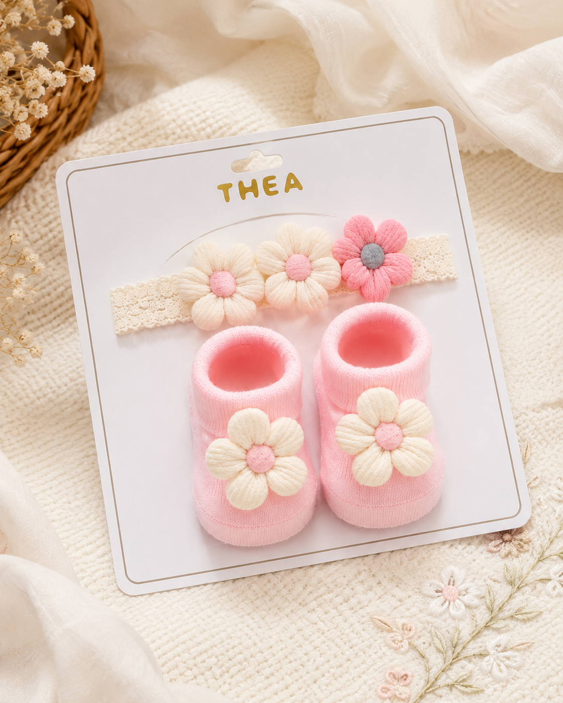 JusCubs Baby Booties and Headband Set